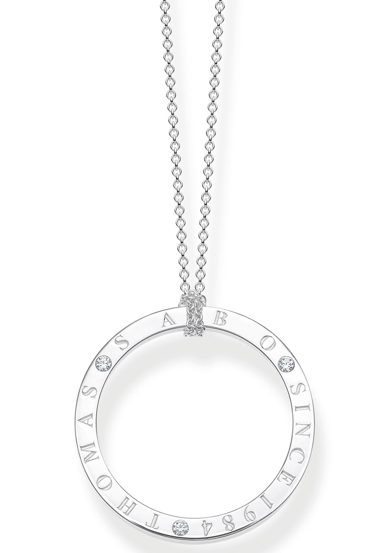 THOMAS SABO Kette mit Anhänger »Kreis silber, KE1877-051-14-L90«, mit Zirkonia (synth.)
