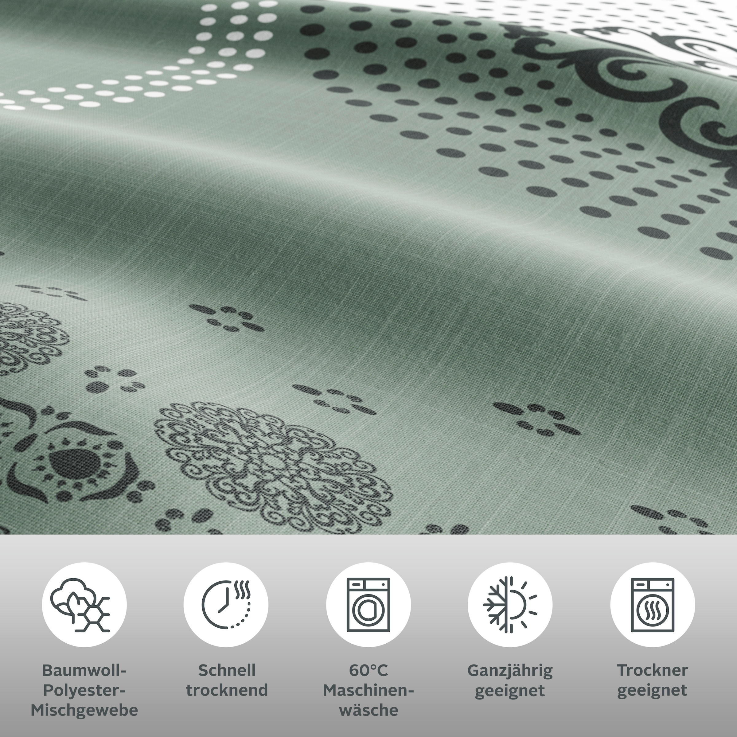 my home Bettwäsche »Tesso in Gr. 135x200, 155x220 oder 200x200 cm« 3 Bettwäsche mit Ornamenten und in verschiedenen Qualitäten