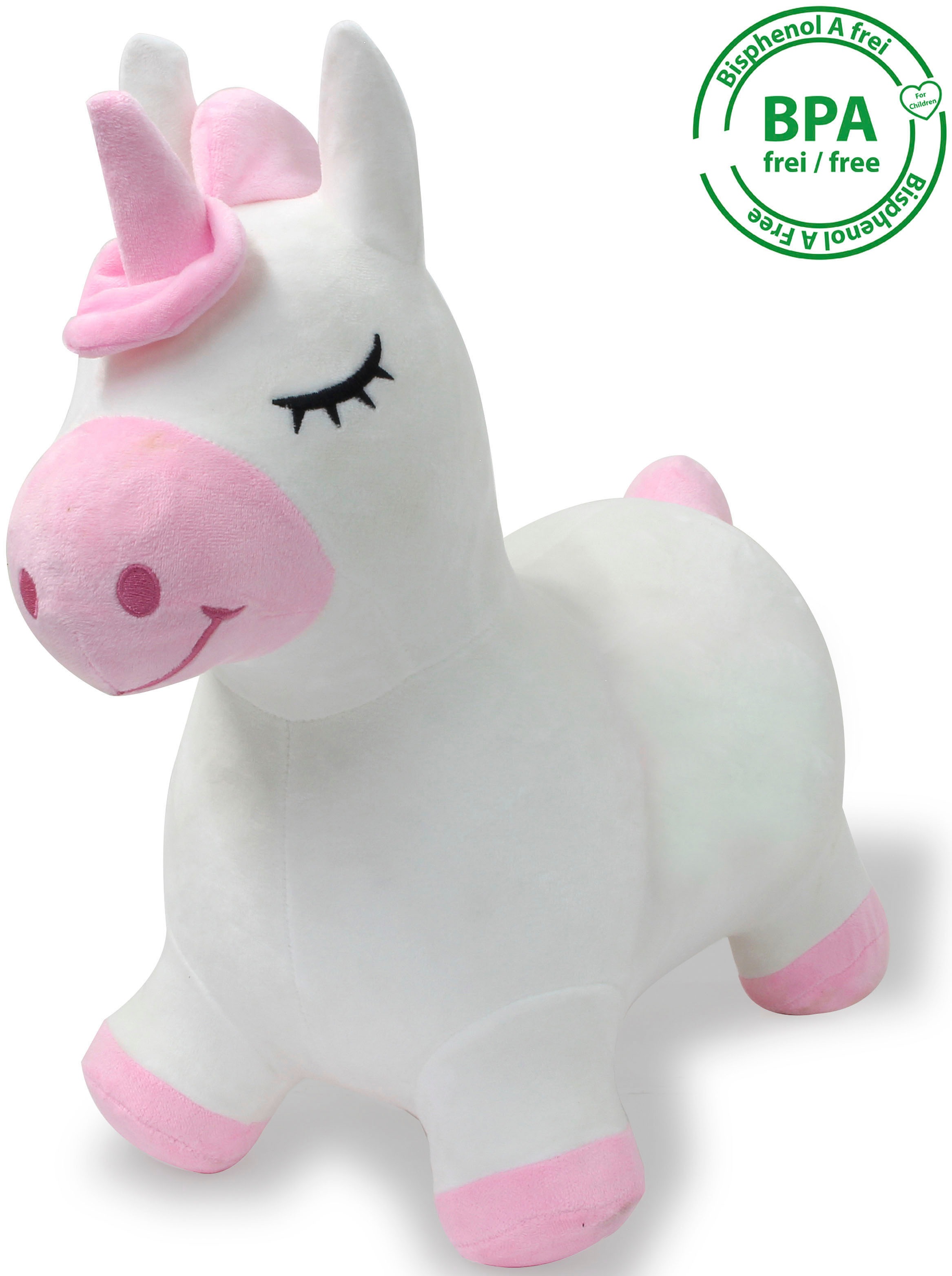 Jamara Hüpftier »Einhorn mit Plüschbezug«, inkl. Luftpumpe