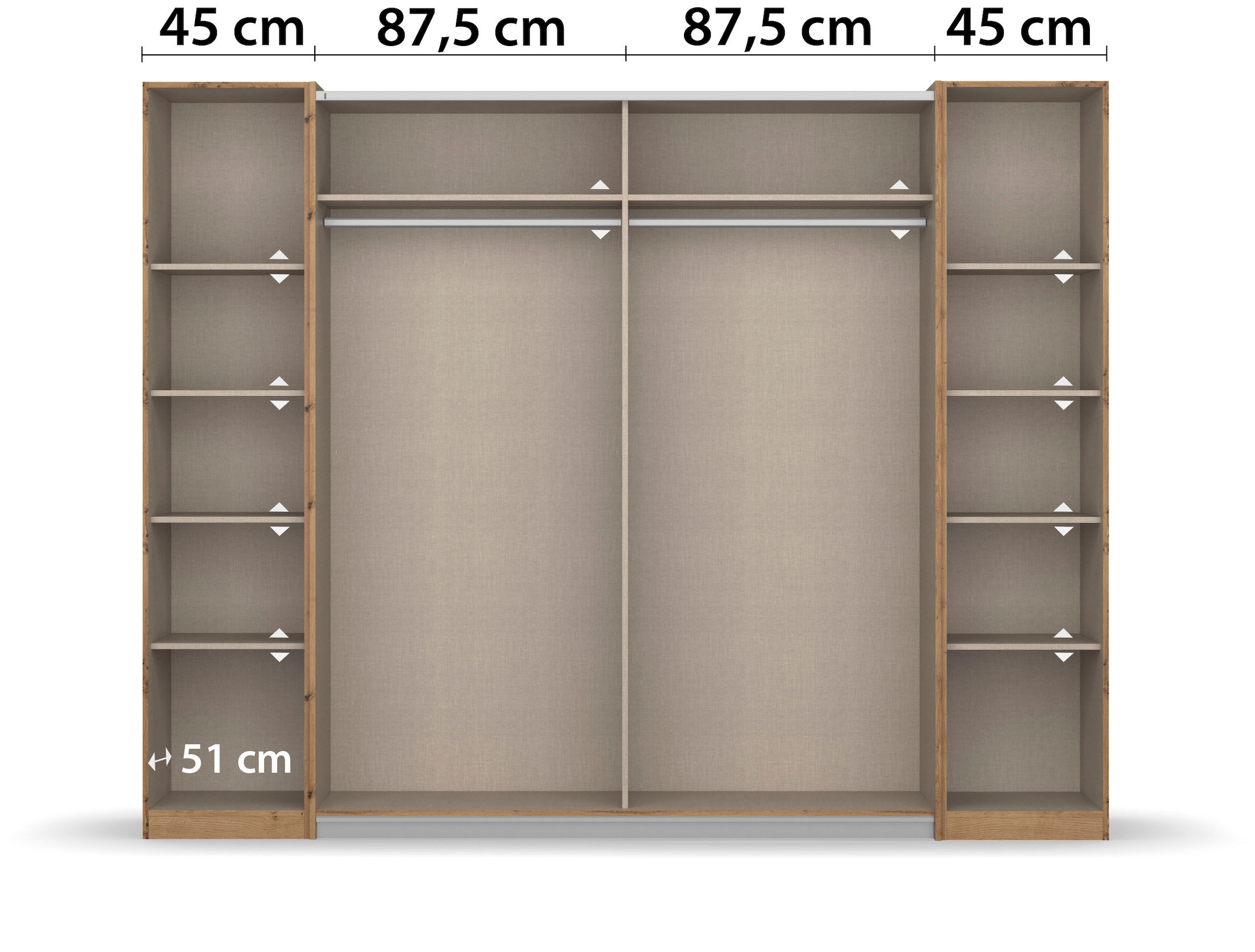 rauch Schwebetürenschrank »Kleiderschrank Drehtürenschrank Schrank Garderobe KRONACH TOPSELLER«, mit Dreh- und Schwebetüren und vielen Einlegeböden MADE IN GERMANY