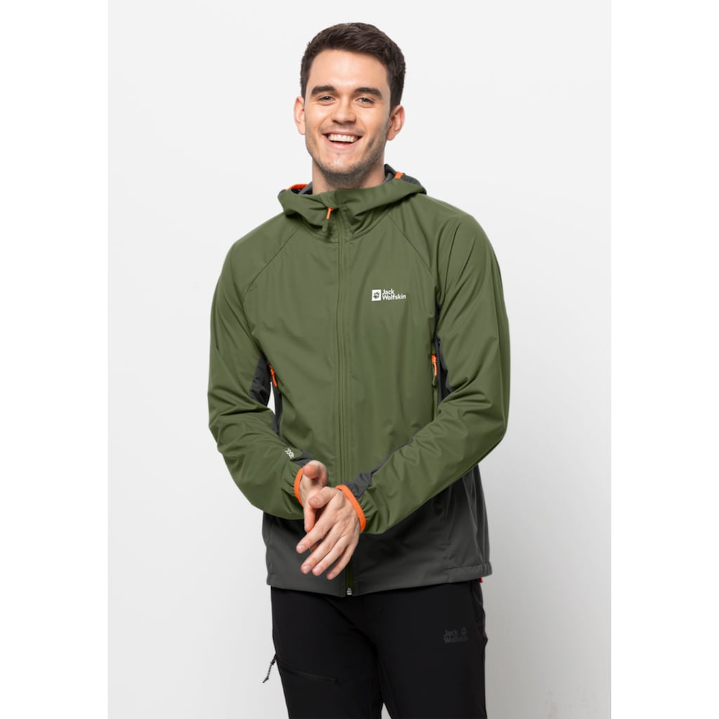 Jack Wolfskin Softshelljacke »EAGLE PEAK II HOODY M«, mit Kapuze