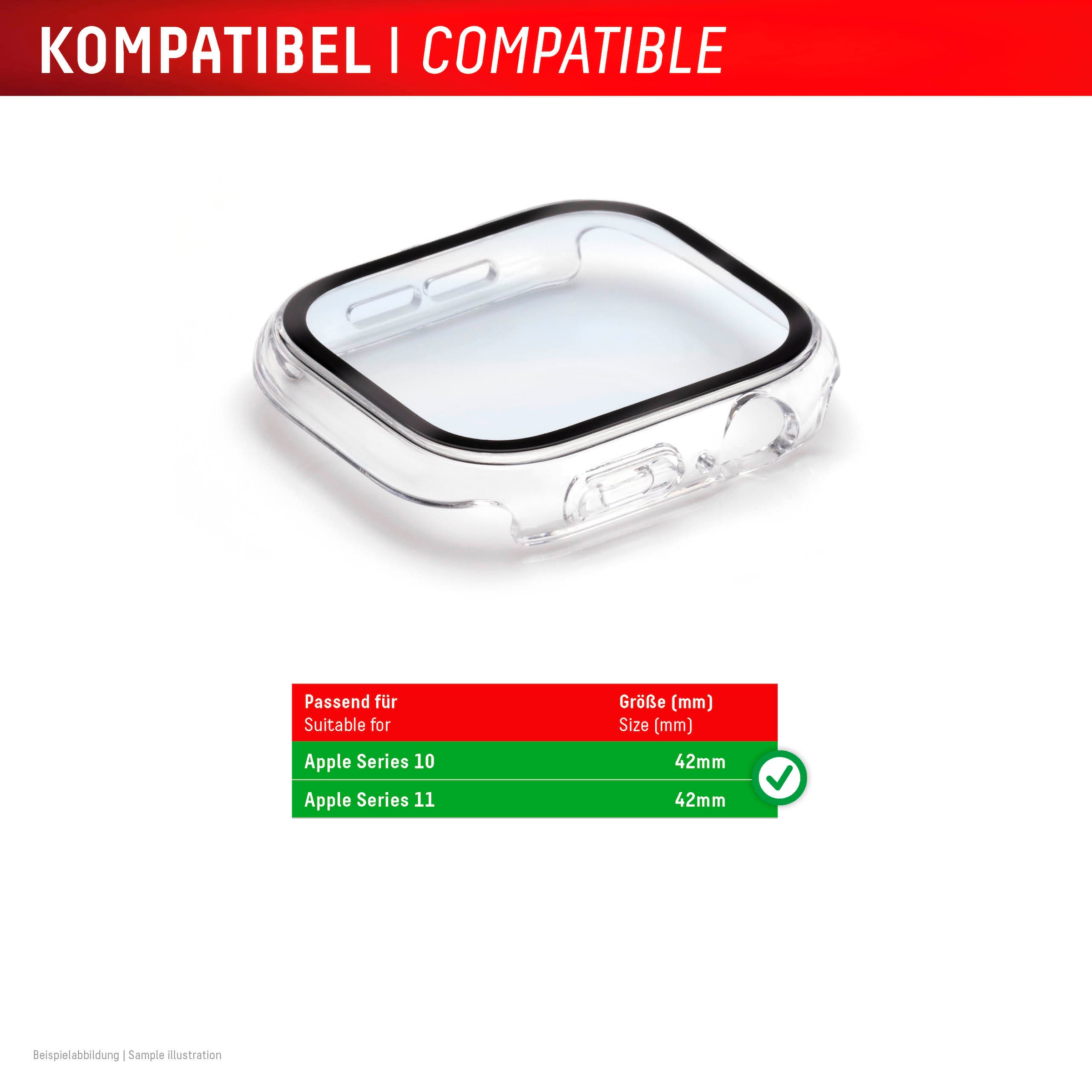 Displex Displayschutzglas »Smartwatch Glass All-In-One Protector Full Body« für Apple Watch Series 10 42 mm;Apple Watch Series 11 42 mm Displayschutzfolie, Schutzfolie, Bildschirmschutz, kratz- & stoßfest