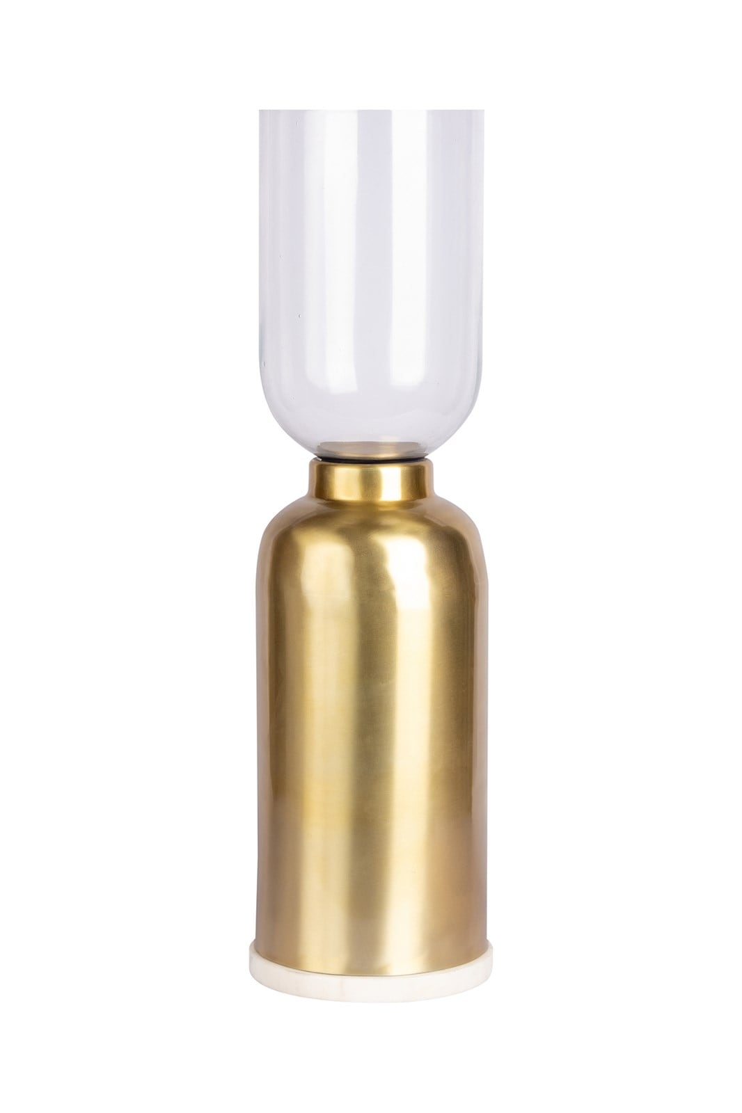 Kayoom Kerzenhalter "Bodenkerzenhalter Shyam 125" Bodenkerzenhalter aus Metall, Marmor-Sockel, Windlicht aus Glas