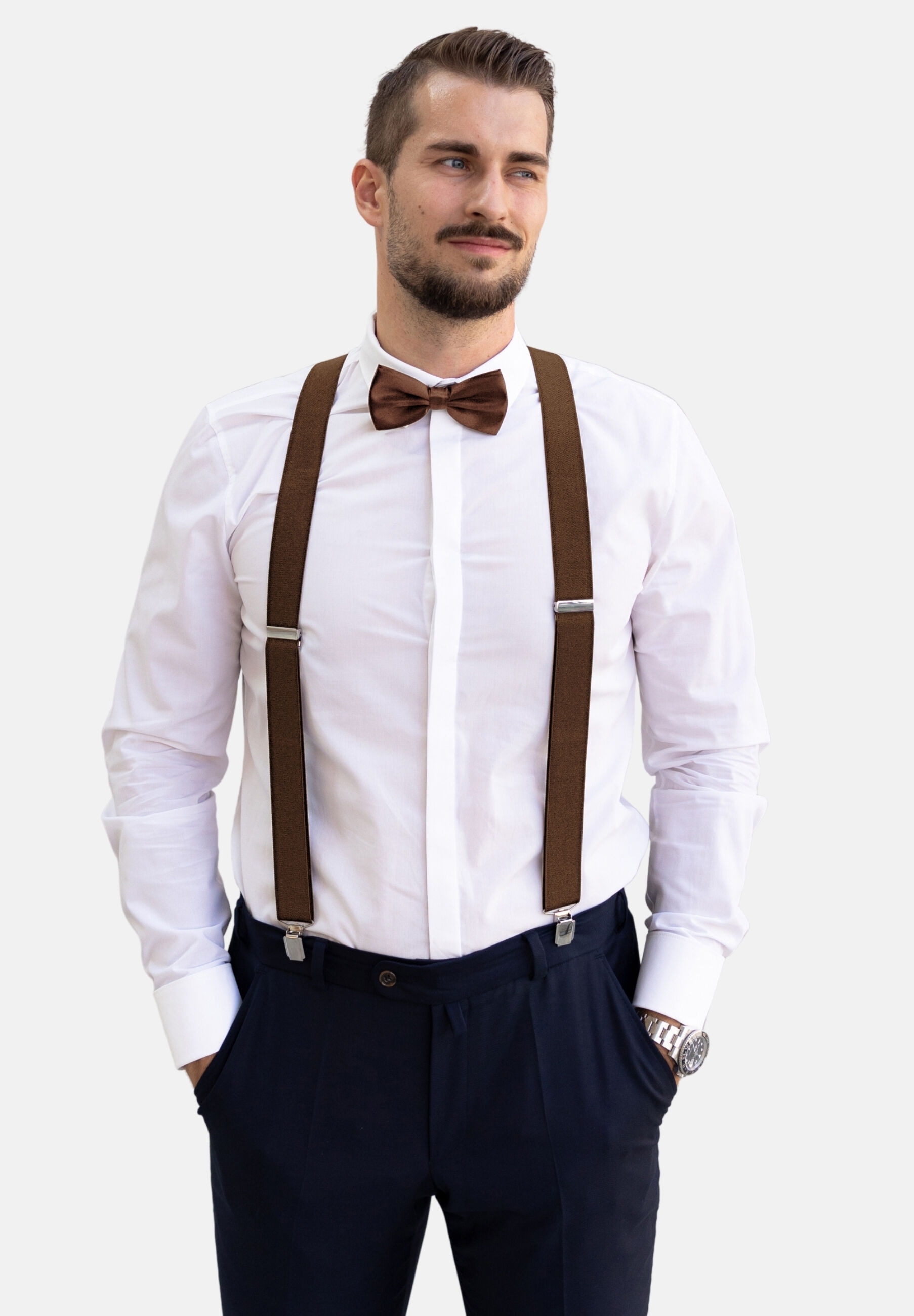 Massi Morino Hosenträger »Massi Morino Hosenträger-Set« 2 Stk. mit Fliege