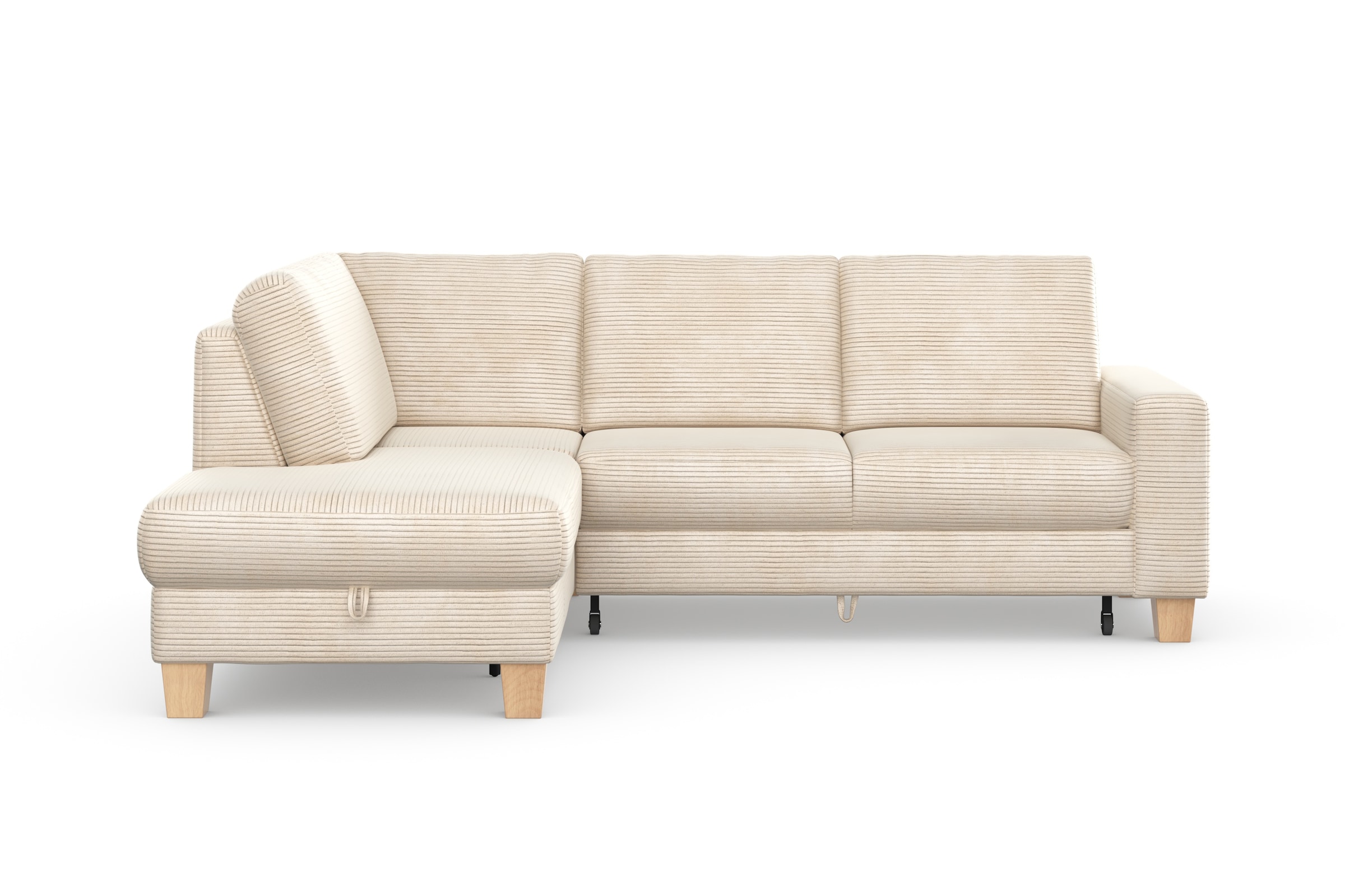 Home affaire Ecksofa »Summer L-Form«, mit Ottomane, wahlweise mit Bettfunktion und Bettkasten, Cord-Bezug