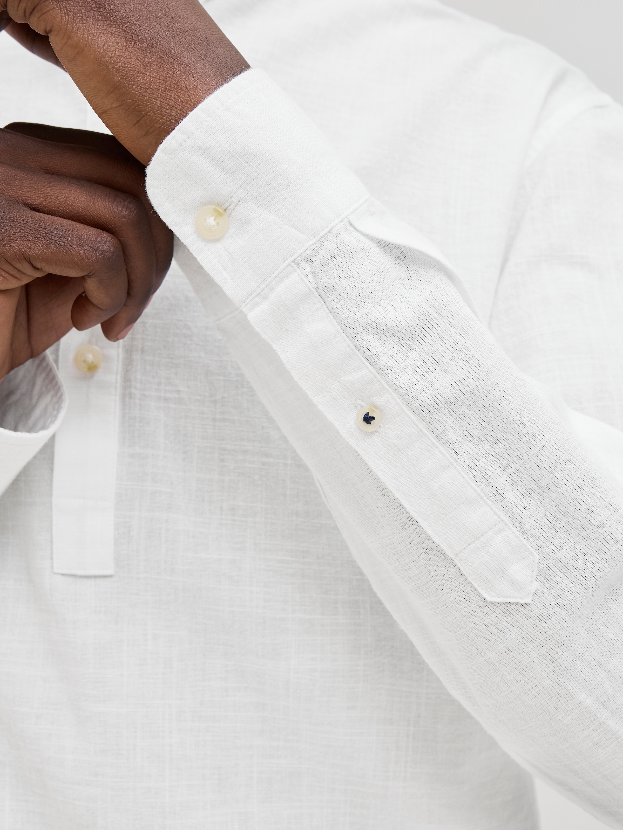 Jack & Jones Langarmhemd »JJESUMMER HALF PLACKET SHIRT LS SN«, mit Bandkragen