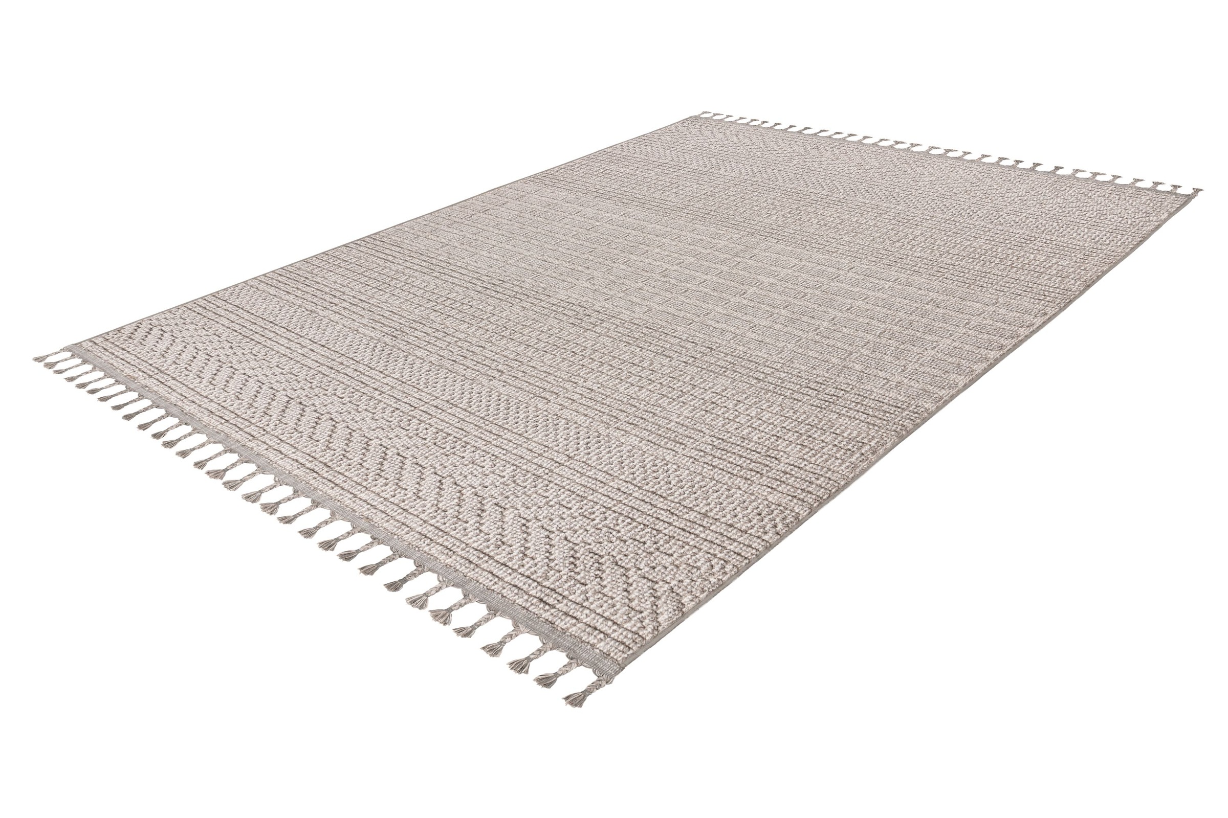 Kayoom Teppich »Reef 125« rechteckig 9 mm Höhe Kurzflor, Struktur, mit Fransen, Wohnzimmer