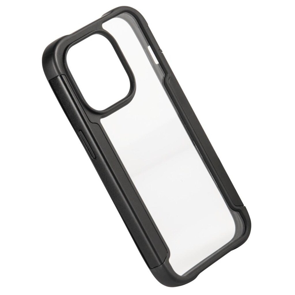 Hama Smartphone-Hülle »Cover "Metallic Frame" Apple iPhone 14 Pro Max, Transparent, Schwarz«, iPhone 14 Pro Max