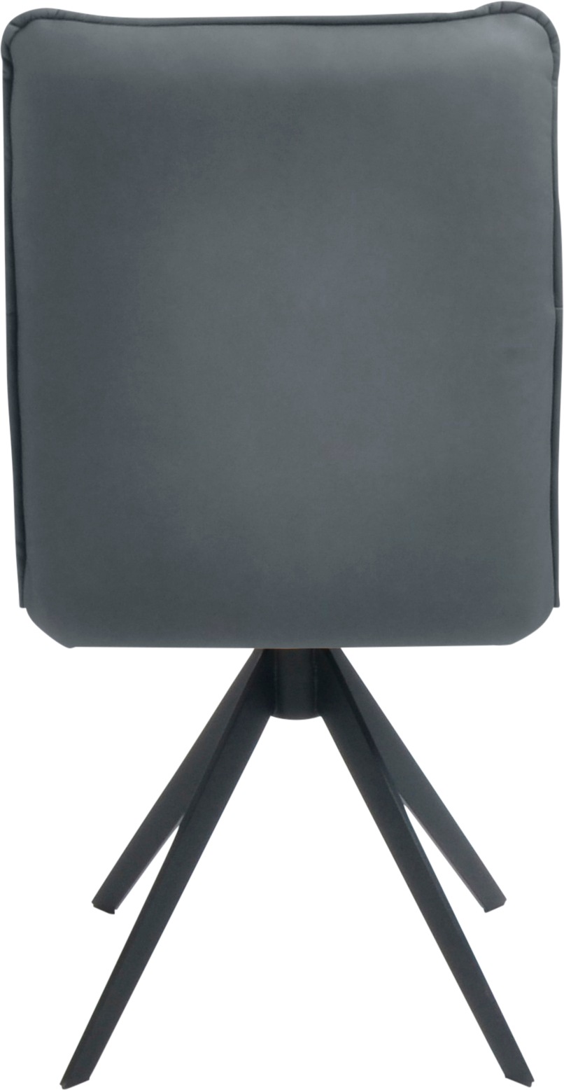 K+W Komfort & Wohnen Drehstuhl, Leder, Blitzdrehkreuz und Rückholfunktion, dekorativer 12mm Biese