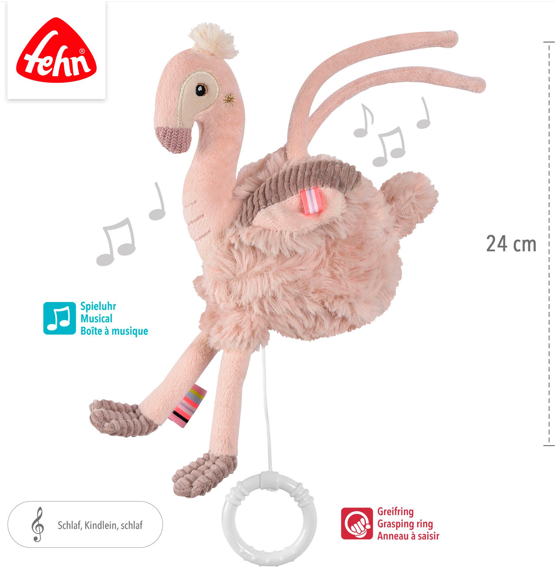 Fehn Spieluhr »Lazy, Crazy & Pink, Flamingo«