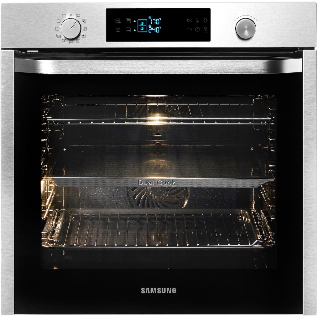 Samsung Pyrolyse Backofen »NV75K5571BS/EG«, NV75K5571BS, mit Teleskopauszug nachrüstbar, Pyrolyse-Selbstreinigung, mit Automatikprogrammen