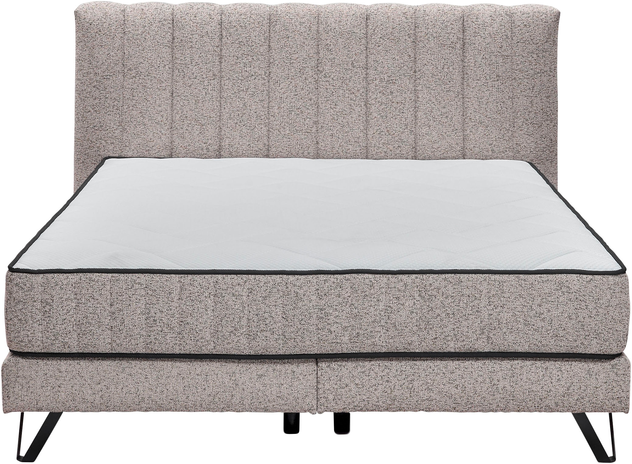 set one by Musterring Boxspringbett »Baldwin«, Liegefläche 180 x 200 cm, Duo-Matratze, Kopfteil mit Steifensteppung