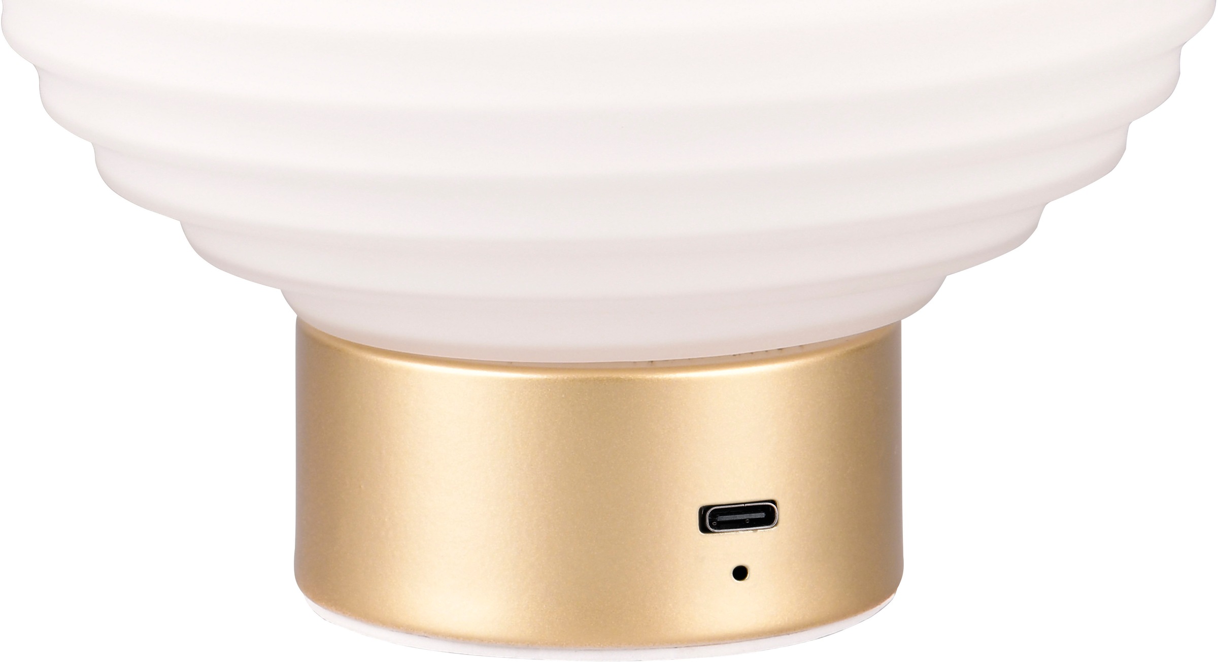 TRIO Leuchten LED Tischleuchte »EARL«, 1 flammig-flammig, kabellose Akku Tischlampe, Glasschirm, USB-C Ladekabel, Touchdimmer