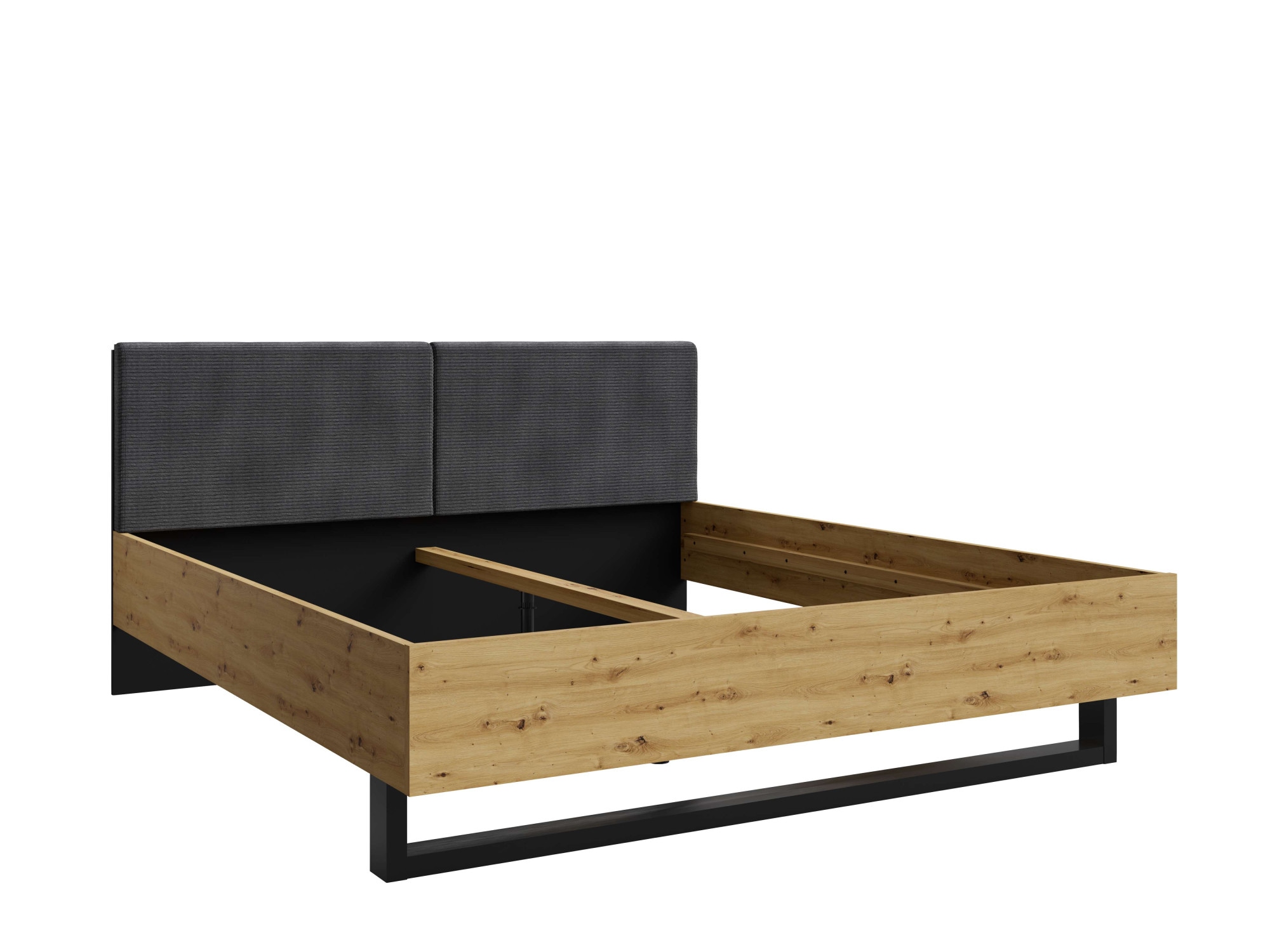 Home affaire Polsterbett »PERY Bettgestell 160x200 mit gepolstertem Kopfteil, ohne Bettkasten« ohne Lattenrost und Bettkasten, Breite 160 cm