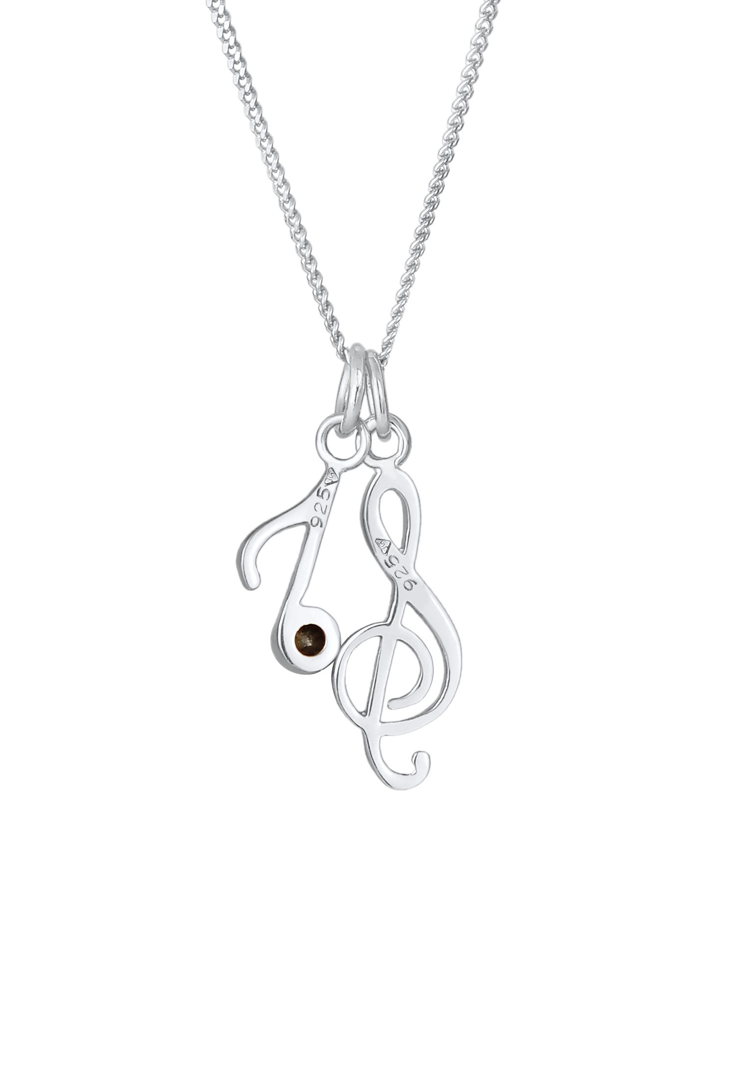 Elli Silberkette »Halskette Notenschlüssel Note Weiß 925 Sterling Silber, mit Kristallen von Swarovski®«