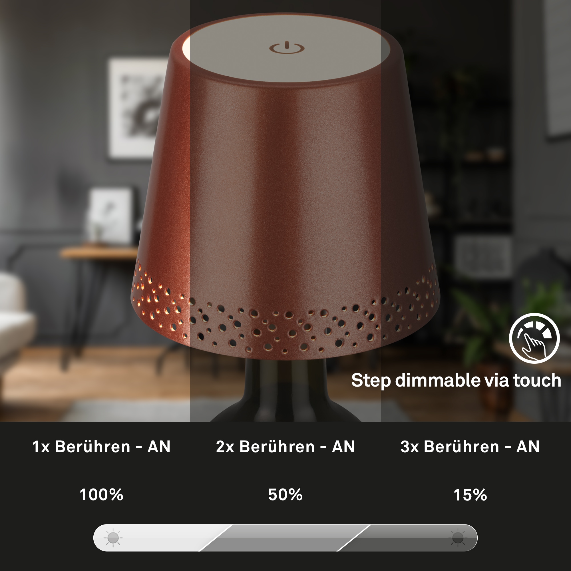 Briloner Leuchten Tischleuchte »Tischleuchte FLASKA«