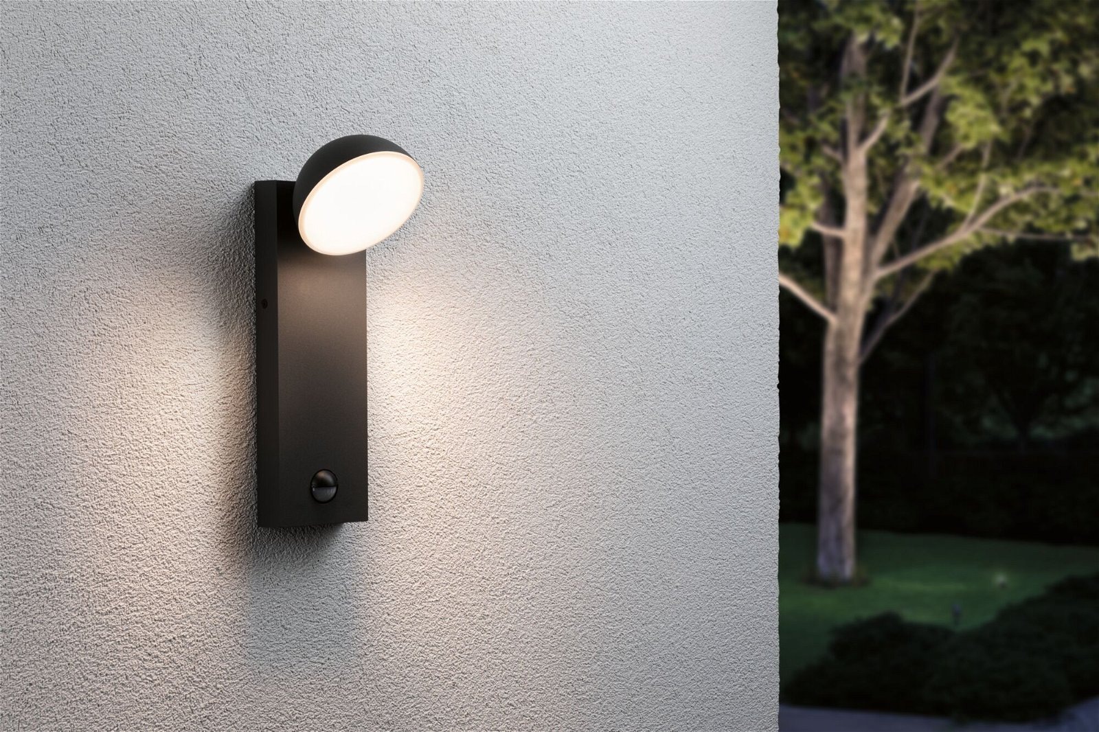 Paulmann LED Außen-Wandleuchte »Puka IP44 rund 110x125mm 3000K 8,5W 460lm 230V Anthrazit Aluminium«, 1 flammig, seewasserresistent