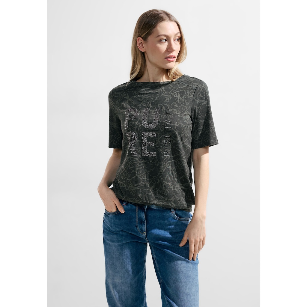 Cecil T-Shirt, mit Strass-Steinen
