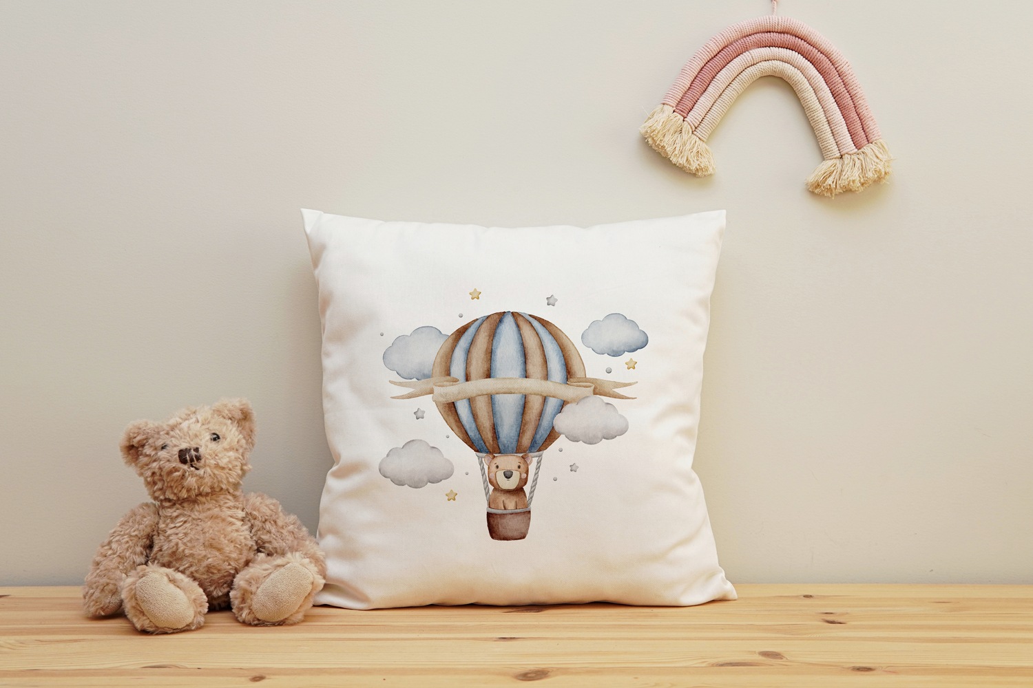 queence Dekokissen »Heißluftballon«, Kissenhülle mit HD Premium Druck, geruchsneutral, 40x40cm
