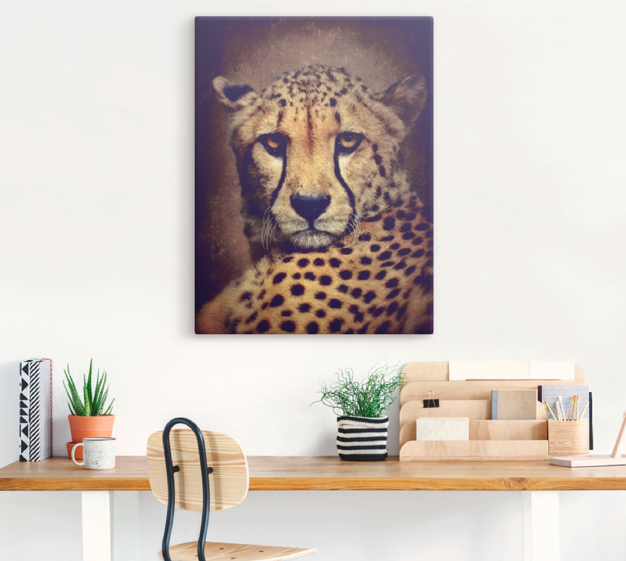 Artland Leinwandbild »Gepard« Wildtiere 1 Stk. tlg. auf Holzrahmen gespannt