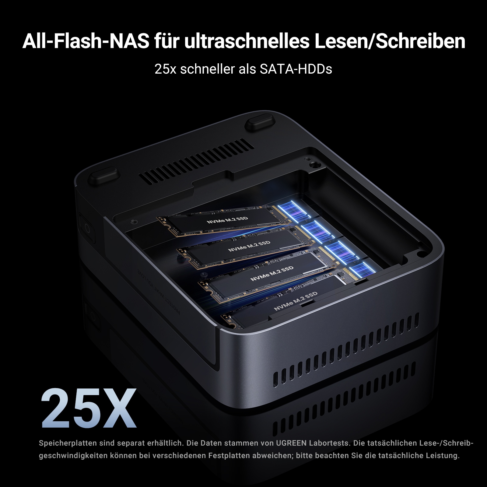 UGREEN NAS-Server »DXP480T Plus 4-Bay All-Flash SSD NAS (Diskl.)«