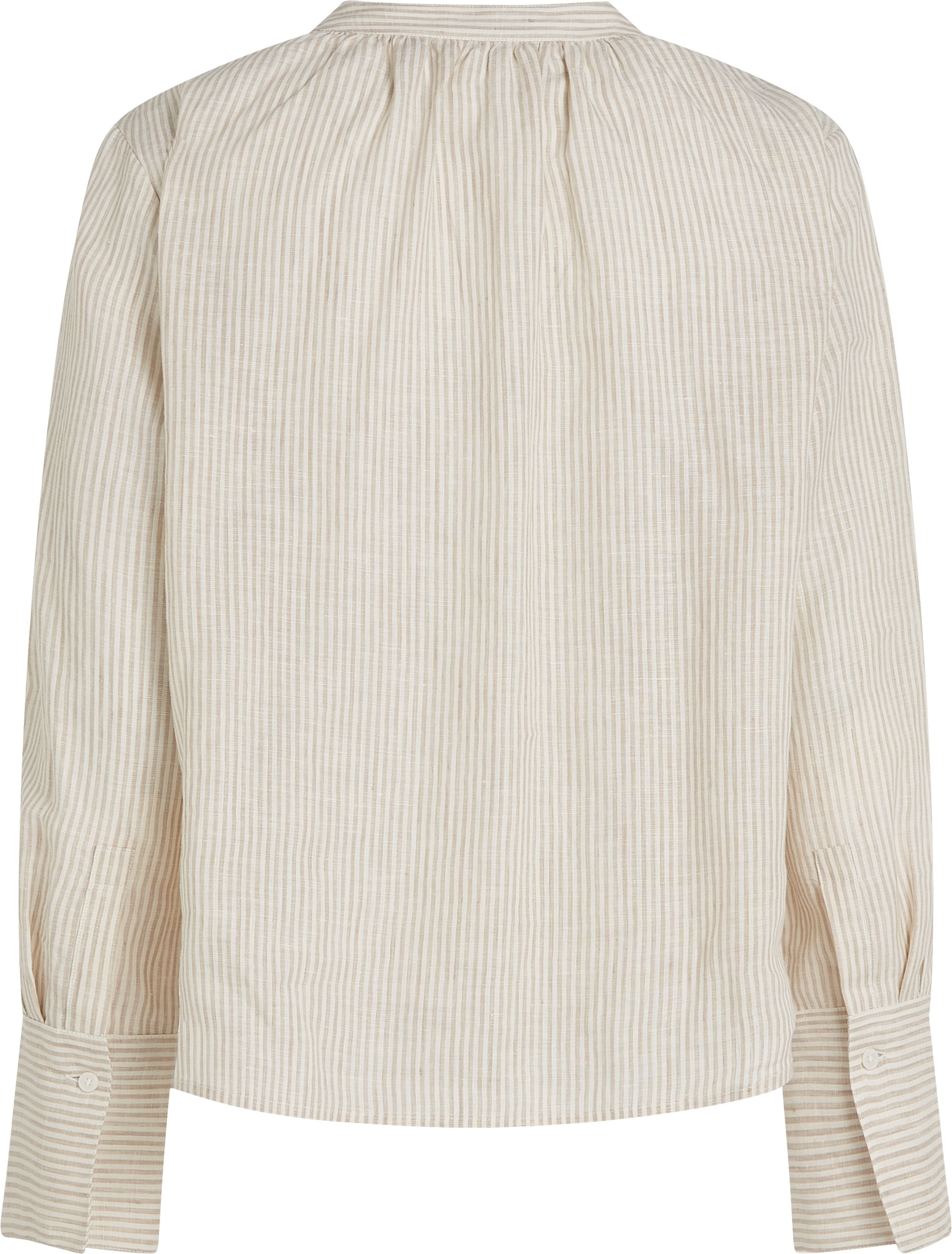 Tommy Hilfiger Klassische Bluse »ESS LINEN V-NECK BLOUSE«, mit Raffung,kühlendes Premium Leinen