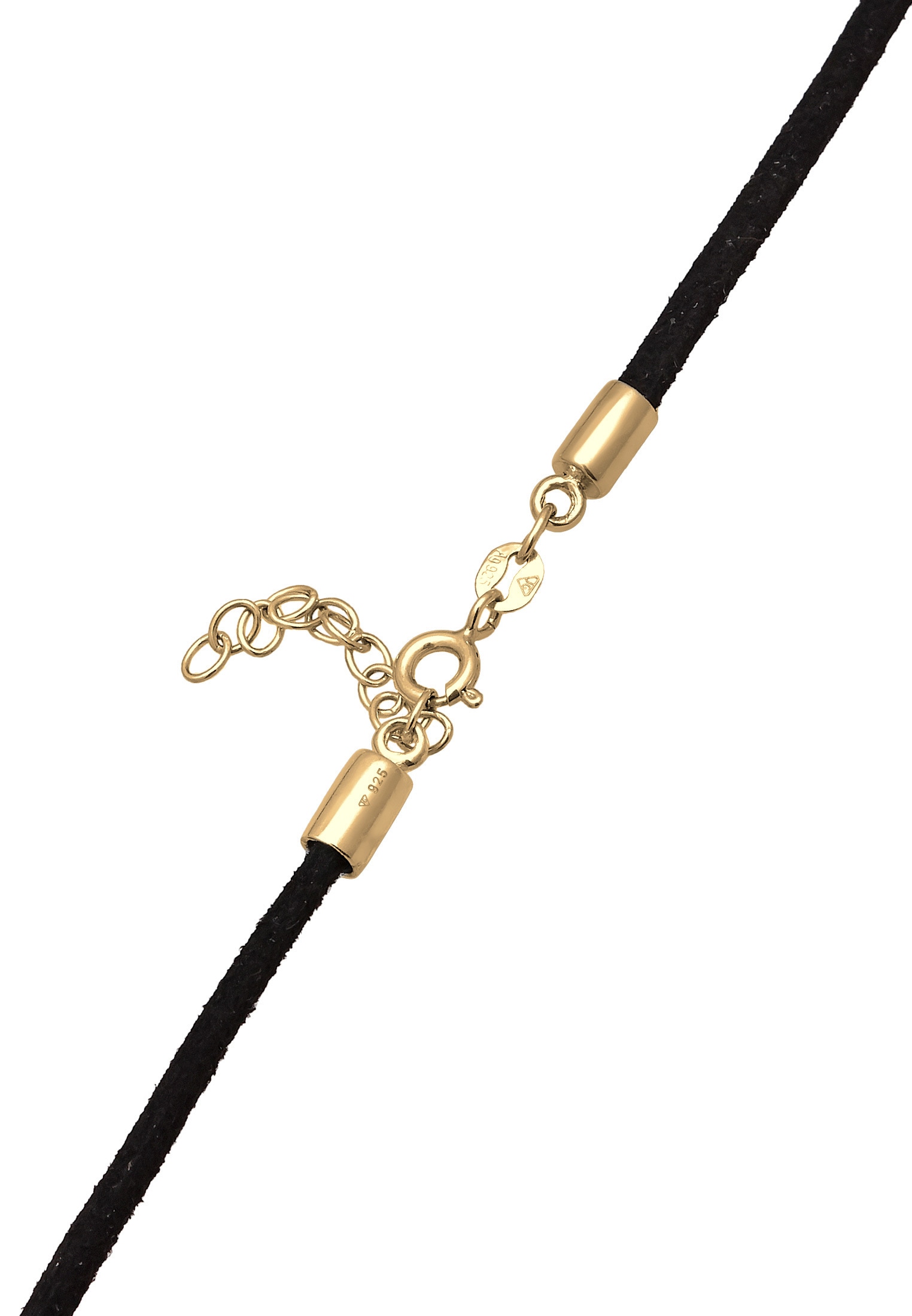 Elli Choker »Halskette Lederkette synthetisch Herz Anhänger 925 silber«