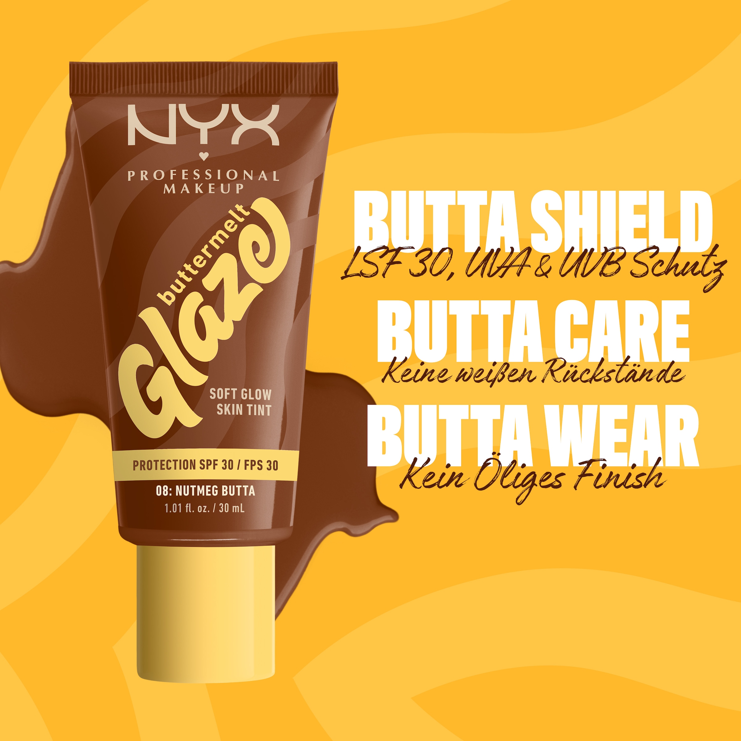 NYX Foundation »NYX Professional Makeup Buttermelt Glaze Foundation LSF 30«