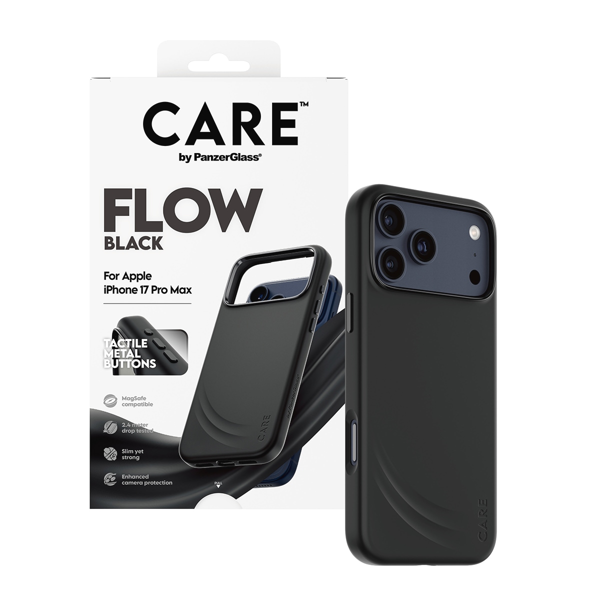 CARE by PanzerGlass Handyhülle »Flow MagSafe Case für Apple iPhone 17 Pro Max« Apple iPhone 17 Pro Max Backcover, Schutzhülle, Handyschutzhülle, Case, Schutzcase, stoßfest