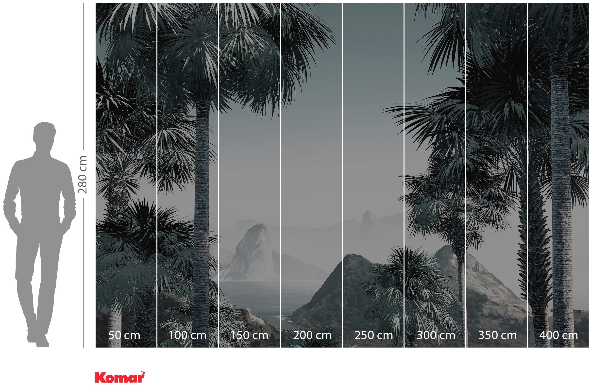 Komar Vliestapete »Digitaldruck Vlies - Guanabara - Größe 400 x 280 cm«, bedruckt, Wohnzimmer, Schlafzimmer