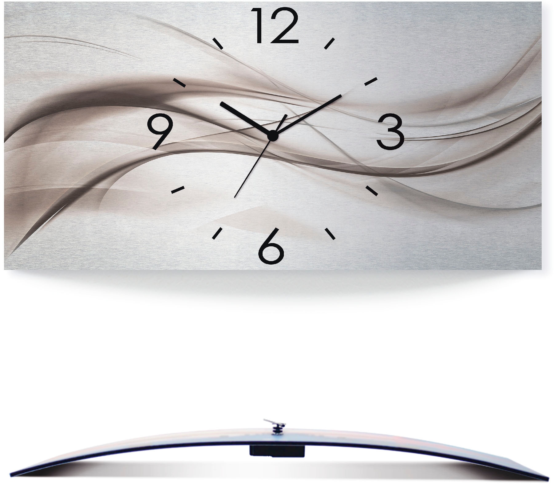 Artland Wanduhr »Abstraktes Design - schöne Welle« 3D Optik gebogen, mit Quarz- oder Funkuhrwerk, versch. Größen