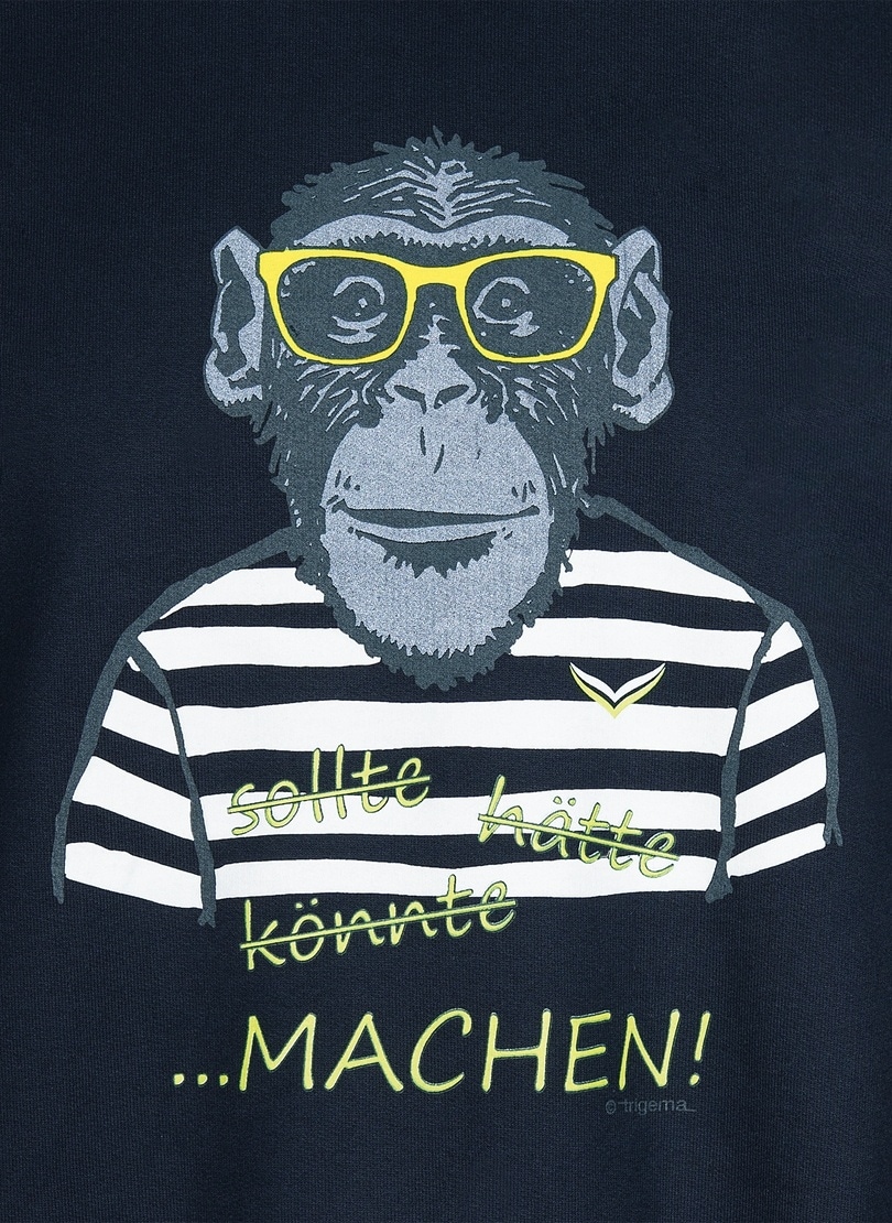Trigema Sweatshirt »TRIGEMA Sweatshirt mit großem bei Affen-Druckmotiv« ♕