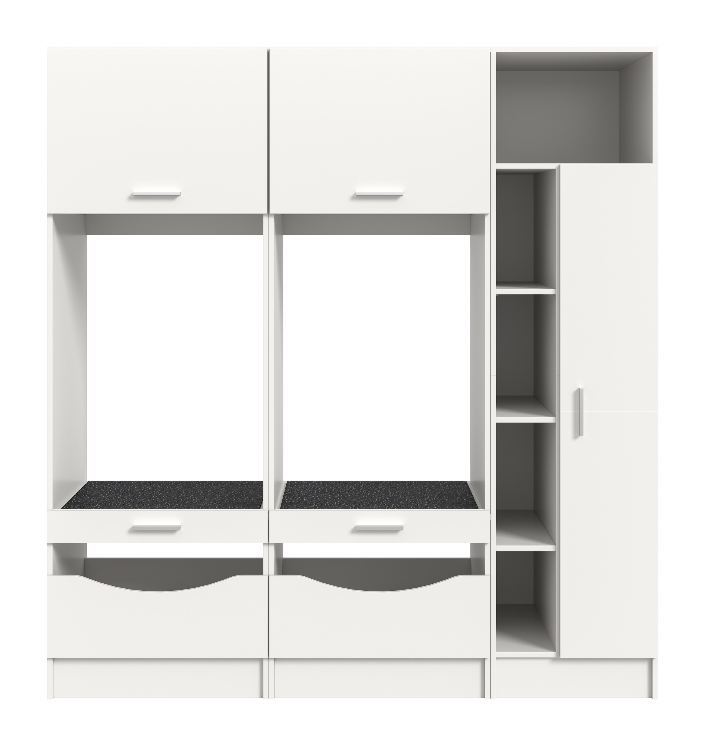 welltime Badmöbel-Set »FALAS,  3-teilig, Hauswirtschaftsraum Set, Breite 182 cm« bestehend aus: 2x Waschmaschinenumbauschrank & 1x Mehrzweckschrank, 