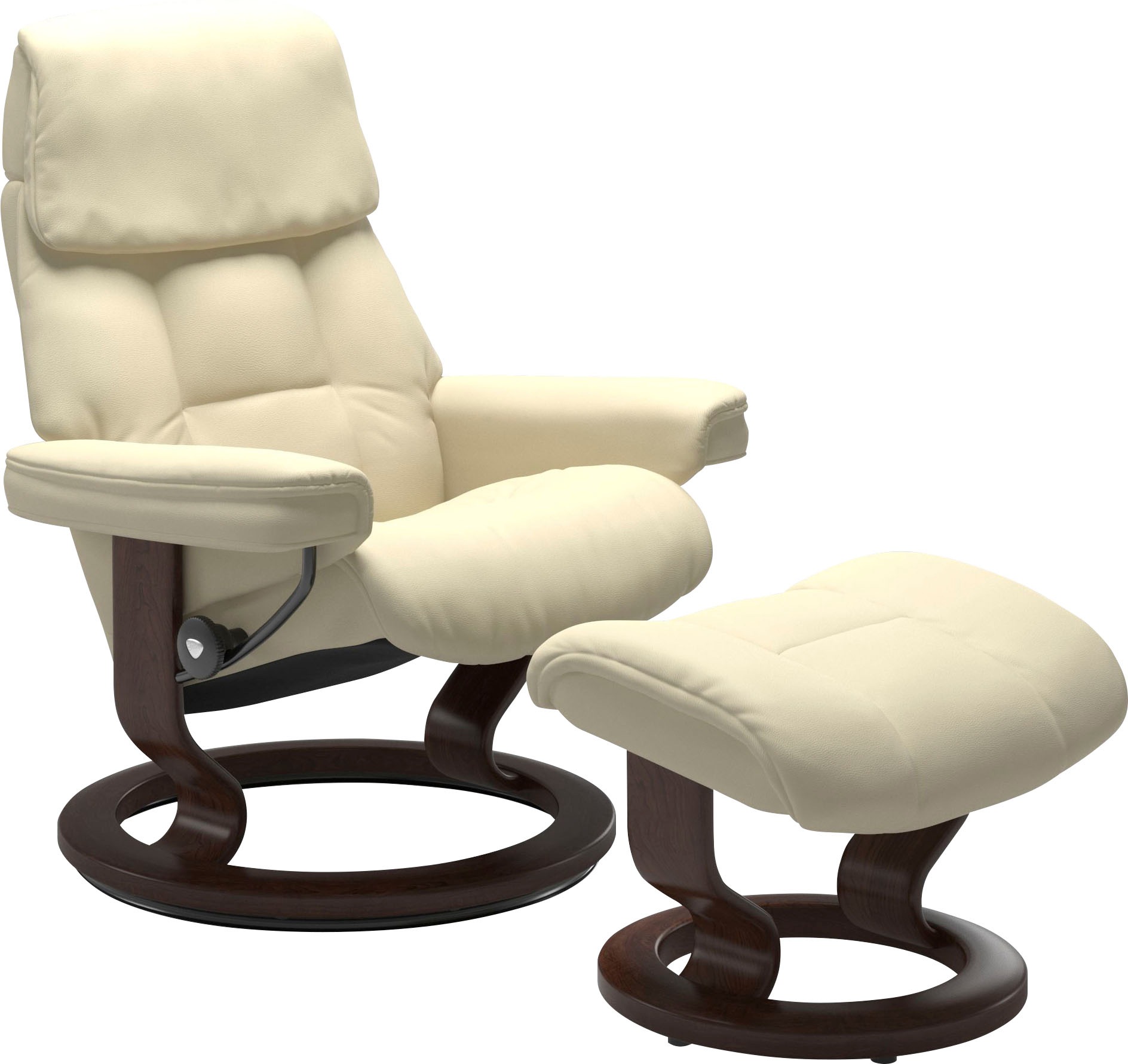 Stressless® Relaxsessel »Ruby«, (Set, Relaxsessel mit Hocker), mit Classic Base, Größe L, Gestell Eiche, Wenge, Braun & Schwarz