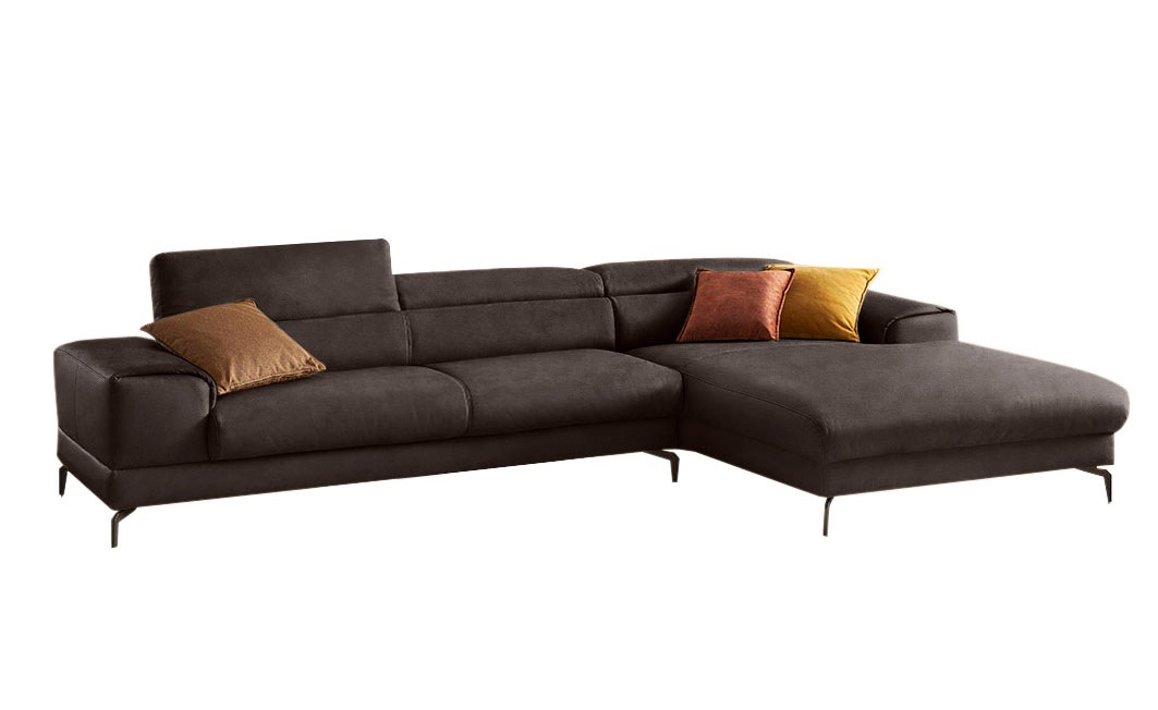 W.SCHILLIG Ecksofa »piedroo, Designsofa mit tollem Sitzkomfort, bequem und elegant, L-Form«, Kopfteilverstellung, wahlweise mit Sitztiefenverstellung, Breite 343cm