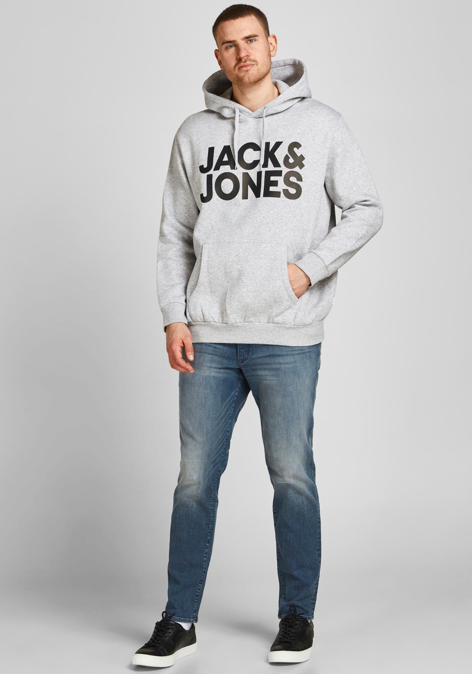 Jack & Jones PlusSize Kapuzensweatshirt »CORP LOGO SWEAT HOOD«, Bis Größe 6XL