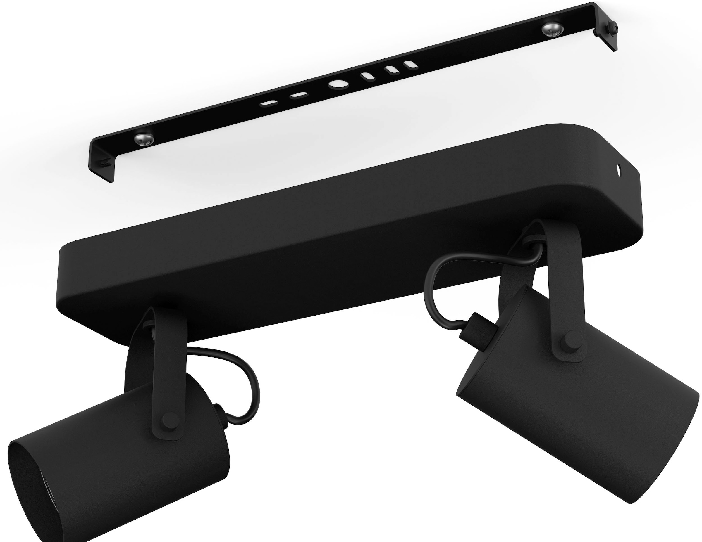 EGLO Deckenspot »SOREGO Deckenstrahler, Stahl, GU10, IP20, Schlafzimmerlampe, Lampe«, Leuchtmittel GU10 | Leuchtmittel wechselbar-ohne Leuchtmittel, Spot, L28 x B10 x H12 cm, schwarz, 2X2,8W inkl.