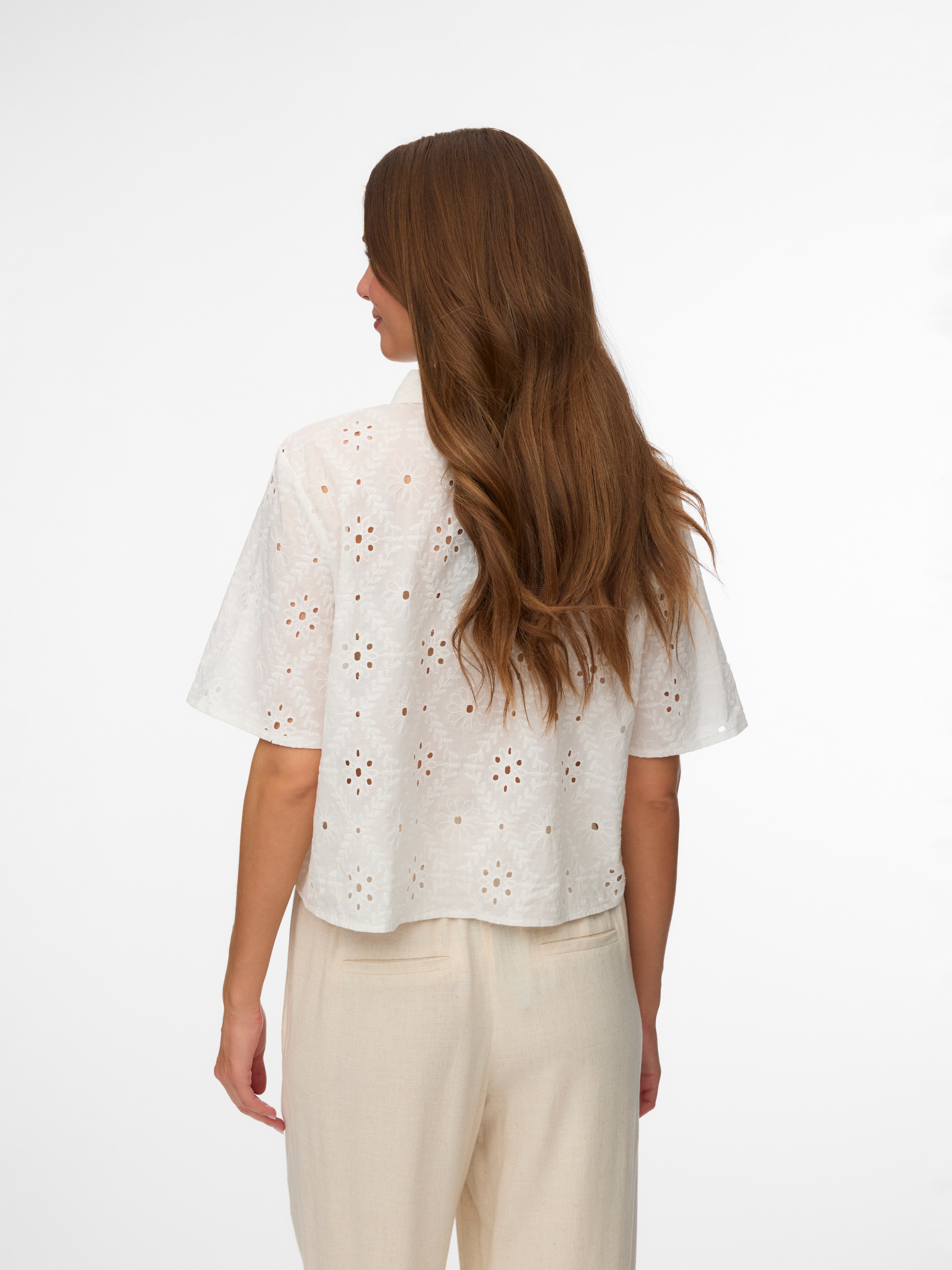 Vero Moda Kurzarmbluse »VMELIZA SHORT 2/4 SLEEVE SHIRT WVN NOOS« Baumwolle
