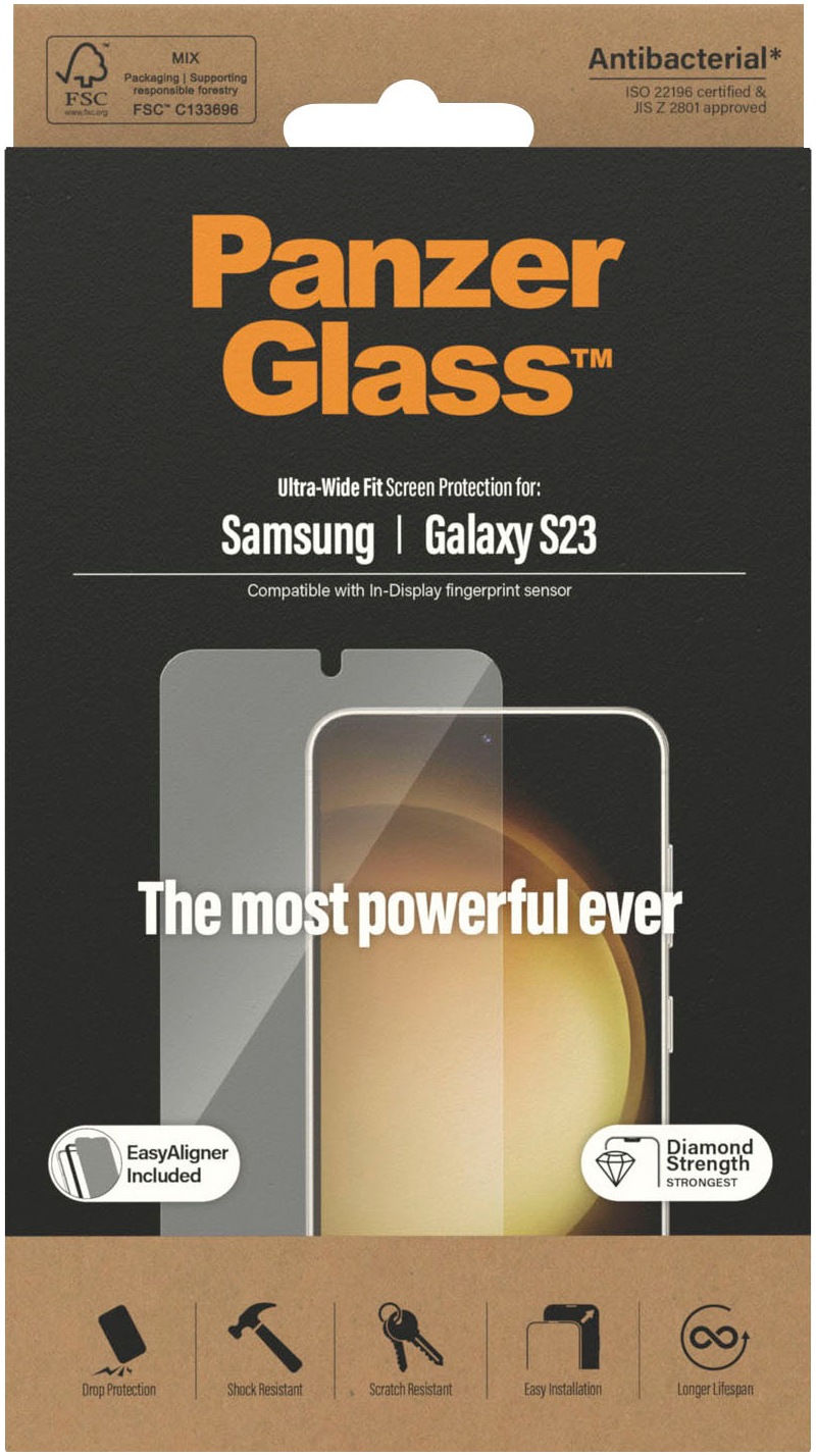PanzerGlass Displayschutzfolie »Displayschutz Samsung Galaxy S23 - Ultra-Wide Fit inkl. EasyAligner«