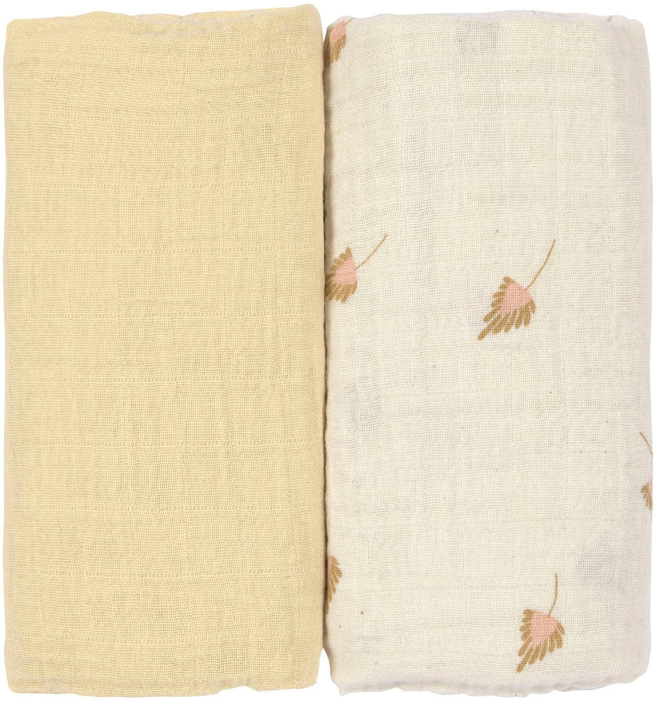 LÄSSIG Stoffwindeln »LÄSSIG X Raddis® Cotton, Einschlag- und Mulltuchset L, Curry«, (Set, 3 St.), mit wiederverwendbarem Baumwollbeutel