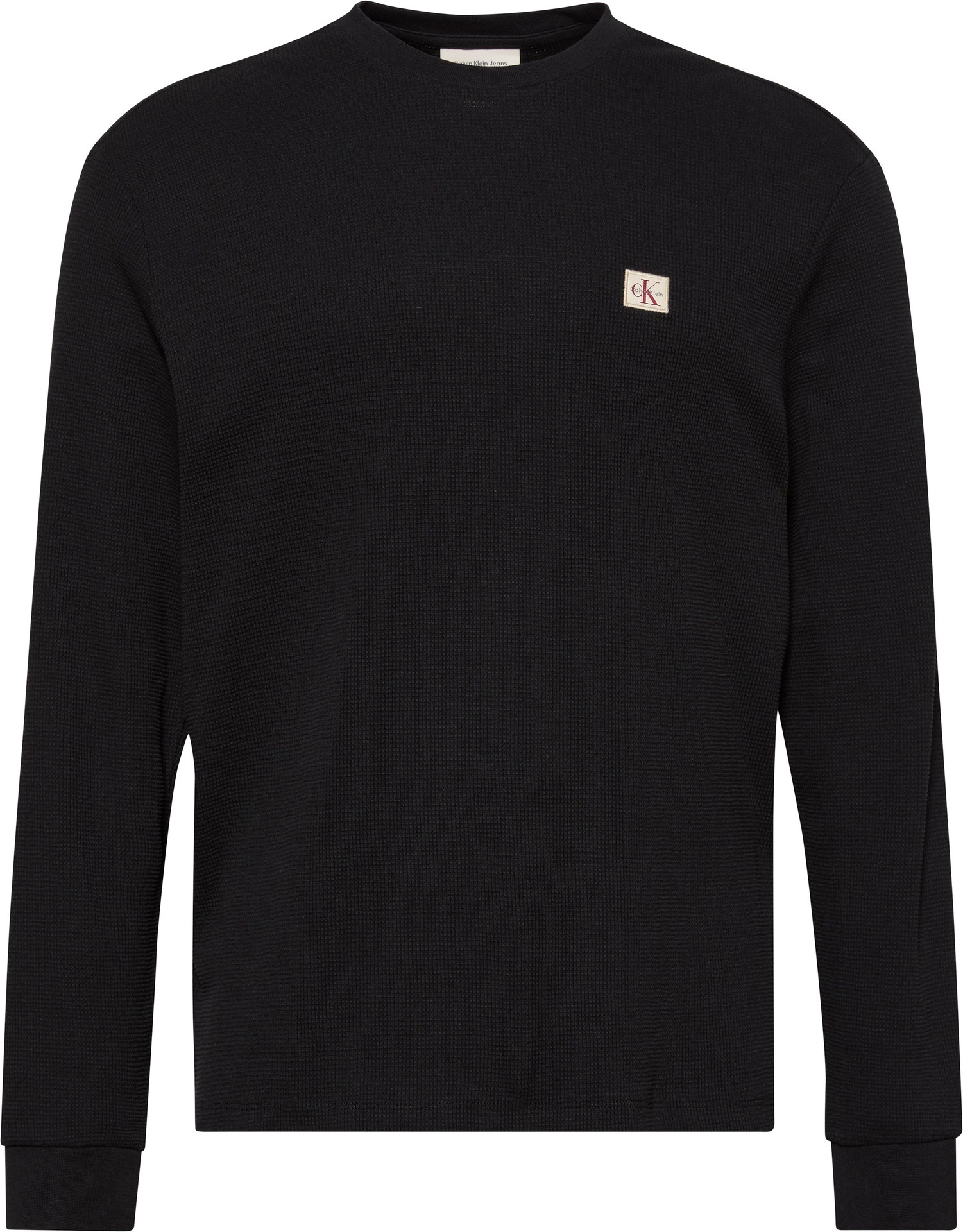Calvin Klein Jeans Langarmshirt »LS WAFFLE BADGE CREWNK TEE«, Mit Rundhalsausschnitt