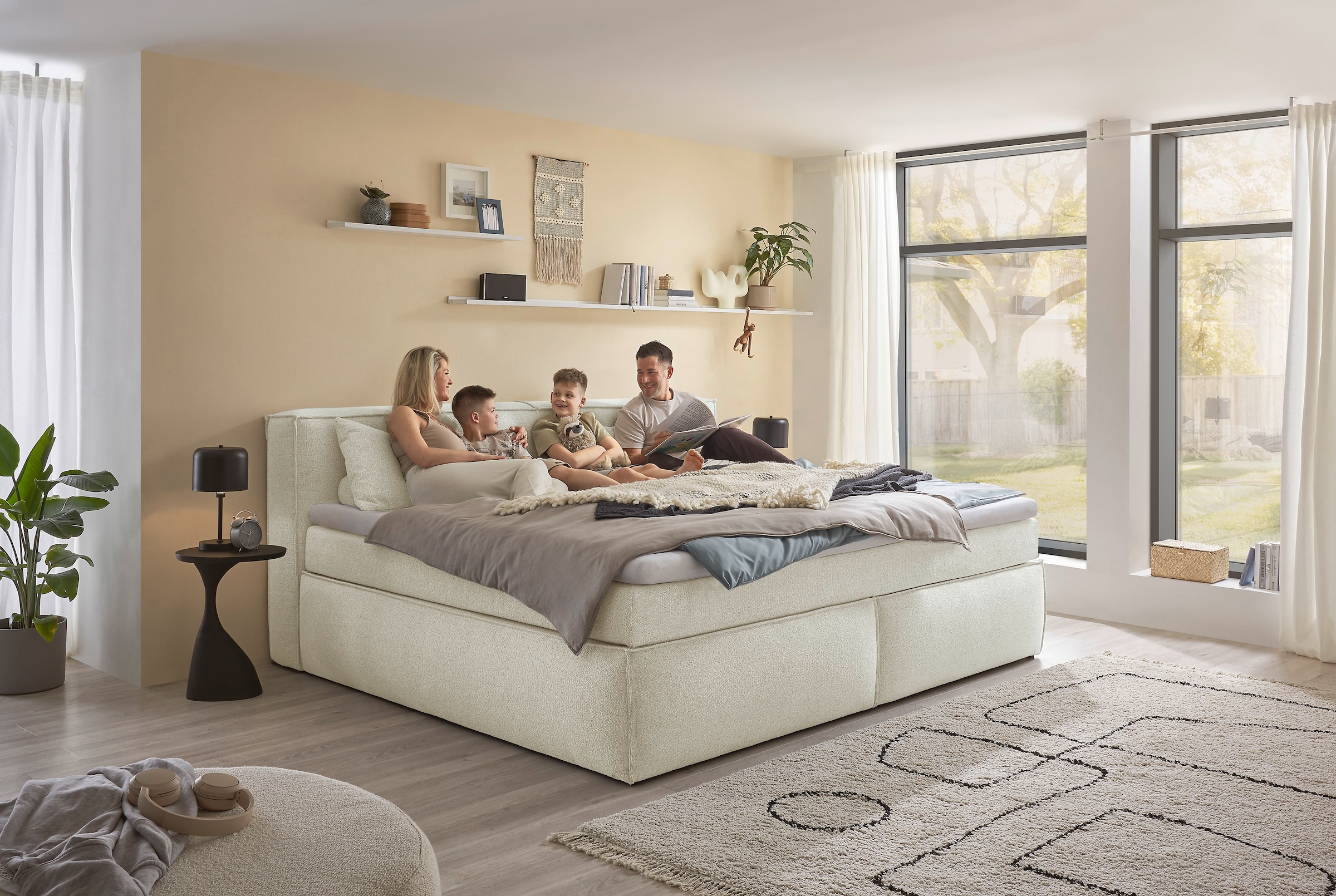 ED EXCITING DESIGN Boxspringbett »Sandon, Familienbett erhältlich in der Größe 240x200cm« in verschiedenen Farben erhältlich