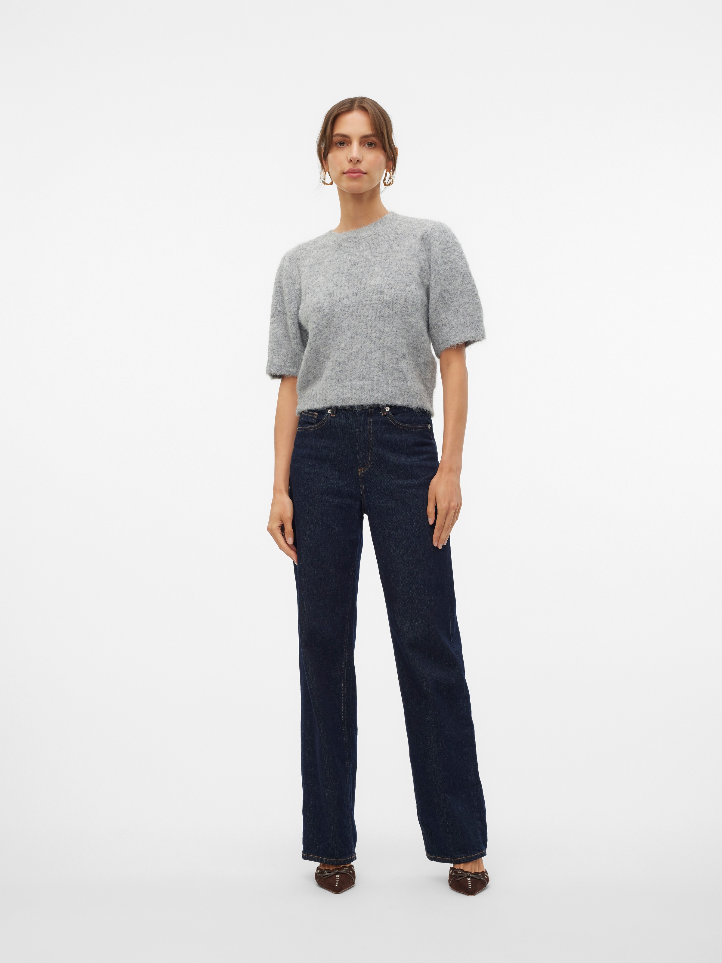 Vero Moda Strickpullover »VMNOVAH SS O-NECK PUFF PULLOVER GA NOOS«