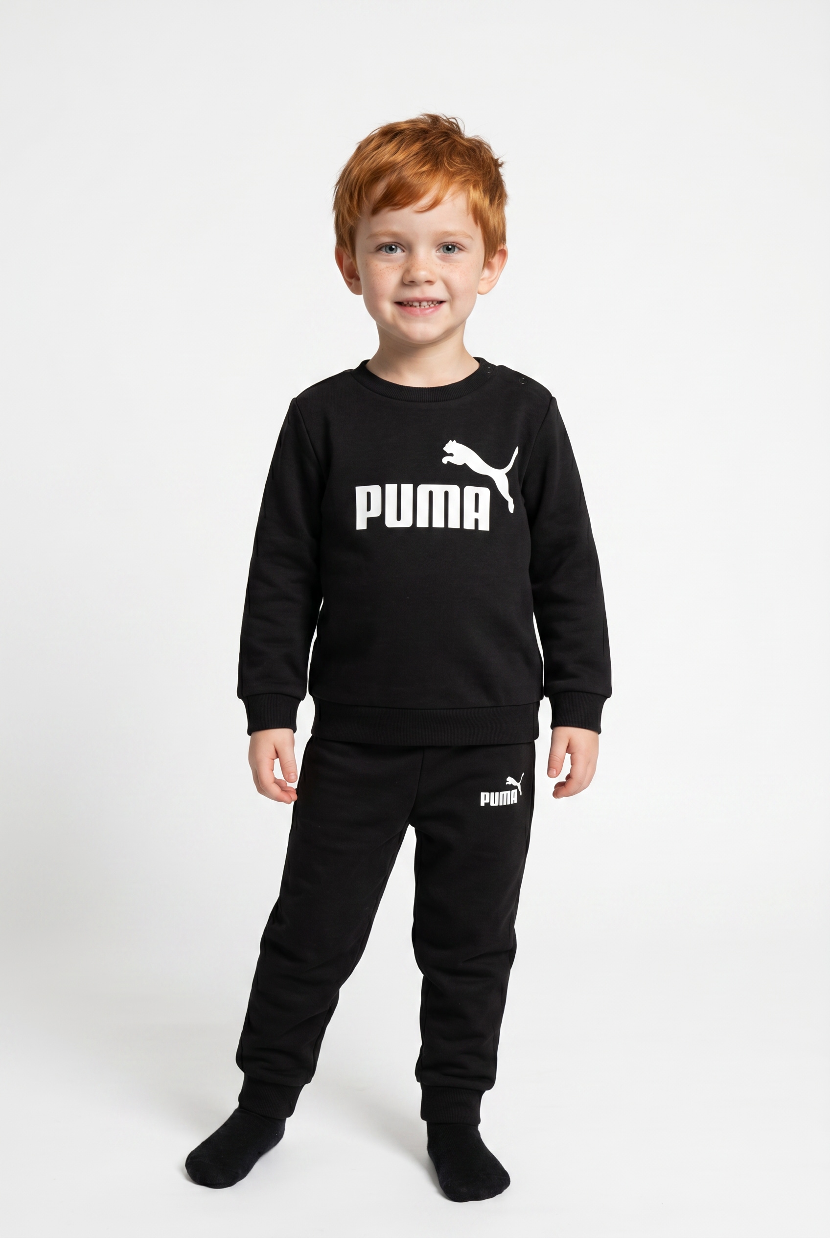 PUMA Trainingsanzug »MINICATS ESS CREW SET FL INF« 2 Stk. aus kuscheligem Fleecestoff