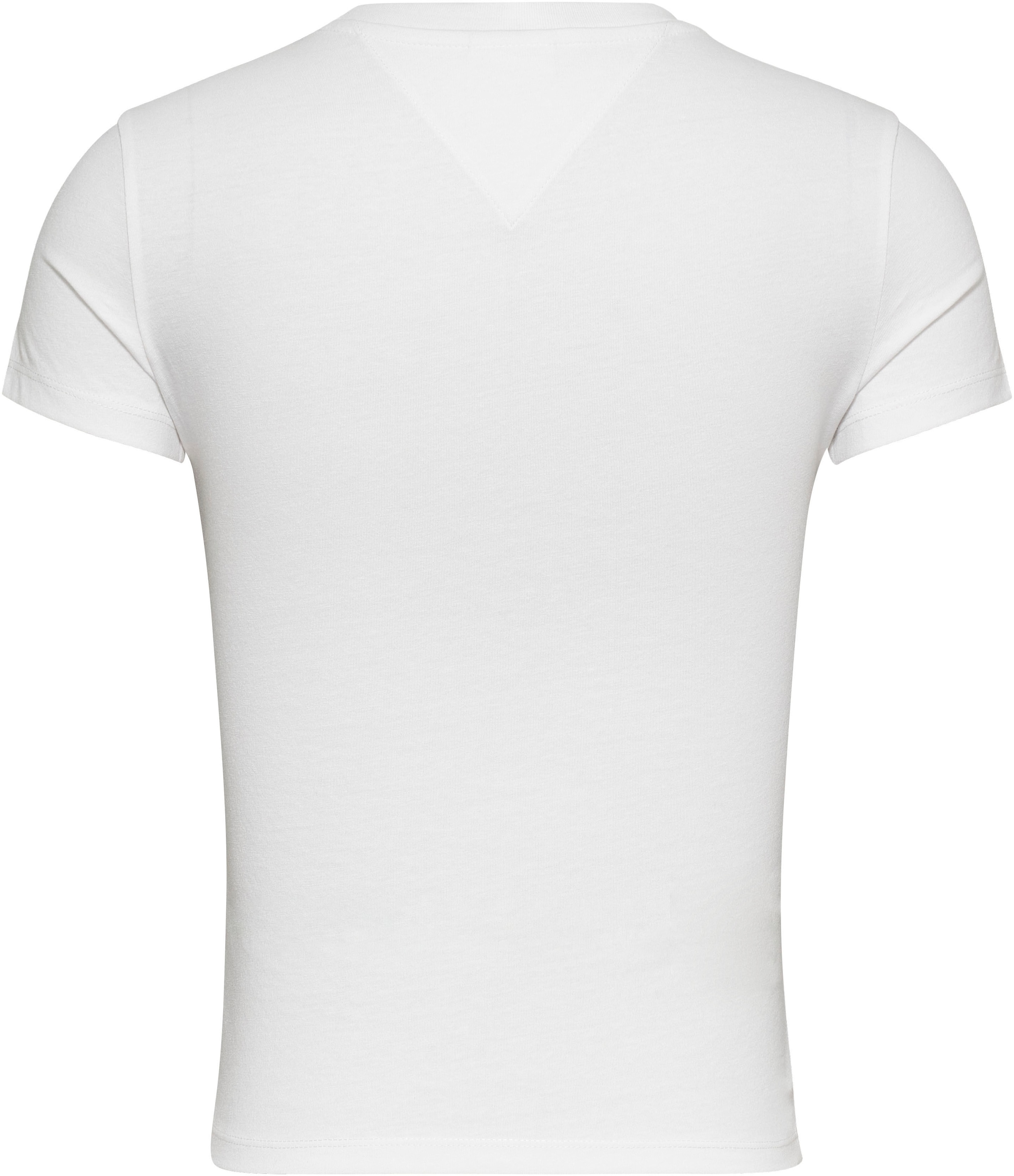 Tommy Jeans T-Shirt »Slim Essential Logo«, Kurzarm Rundhals Jersey T Shirt mit Logo Druck Print, Baumwoll Mix