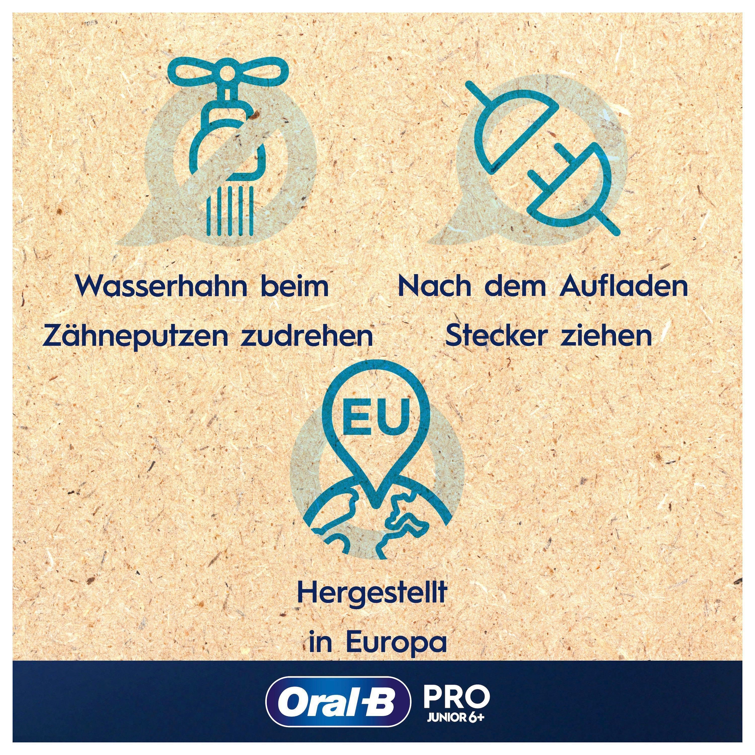 Oral-B Elektrische Zahnbürste »Pro Junior«, 2 St. Aufsteckbürsten, Drucksensor