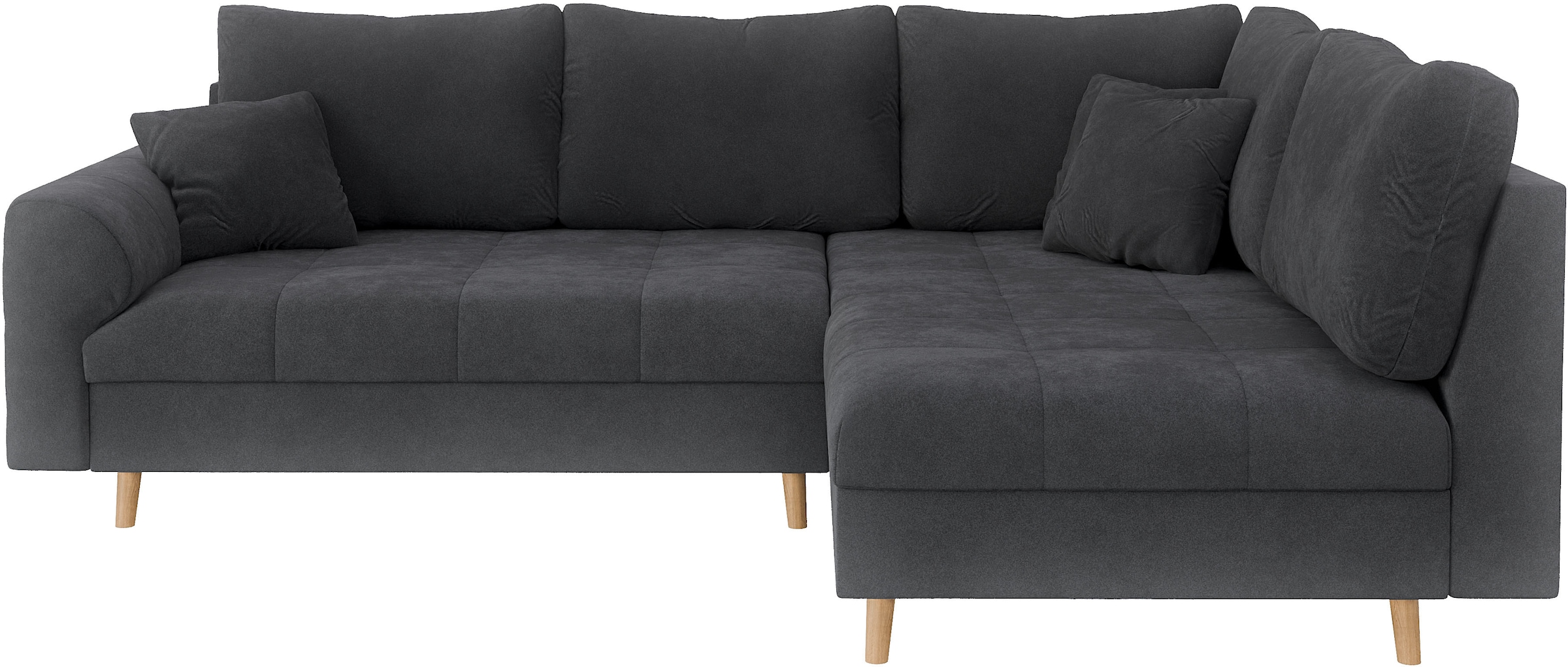 Home affaire Ecksofa »CHARRE L-Form mit Ottomane, Maße B/T/H: 231/161/81 cm«, feine Steppung, lose Rücken- und Zierkissen, auch in Cord und Bouclé