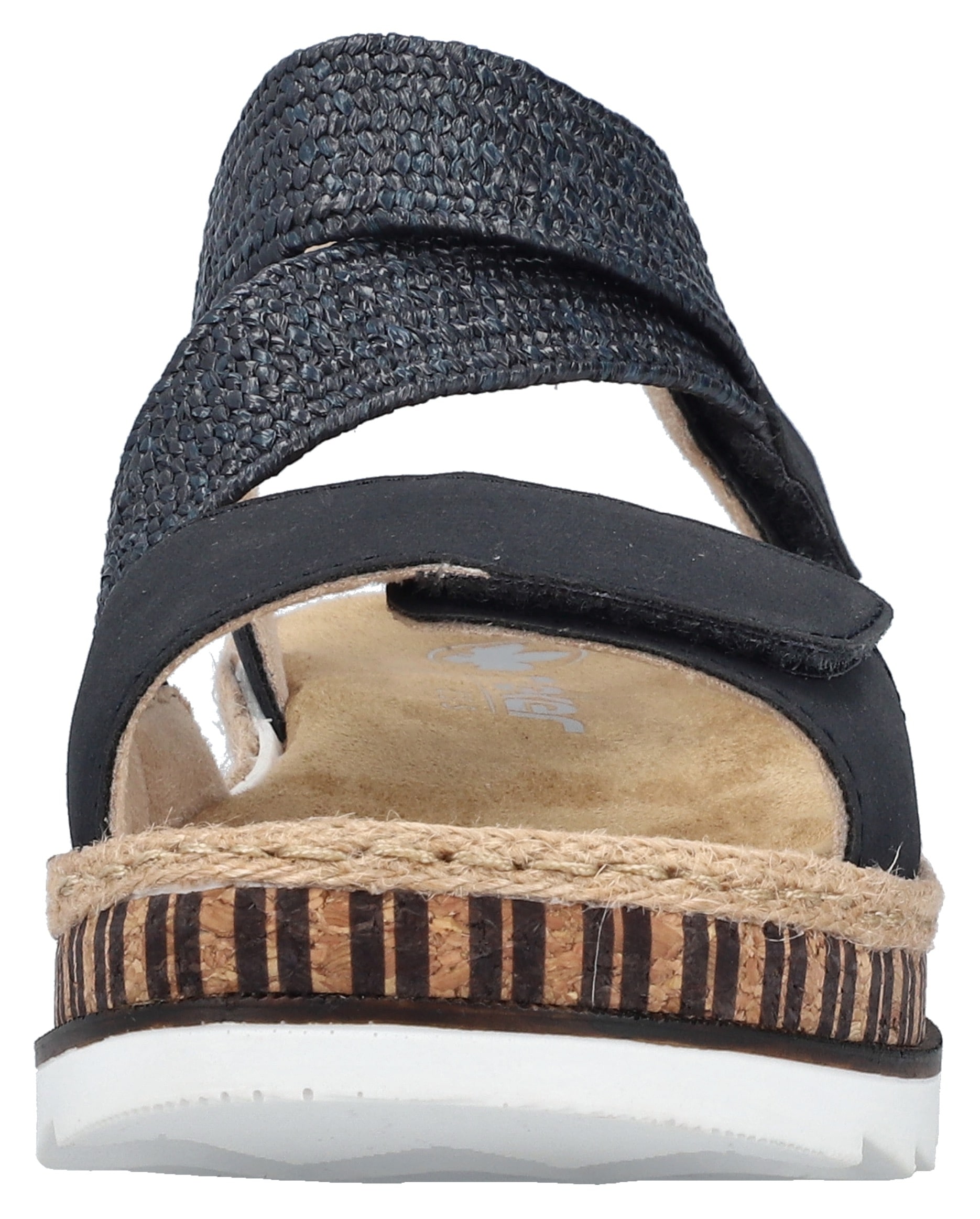 Rieker Keilsandalette  Riemchensandale, Sommerschuh, Urlaubschuh mit Klettriemchen