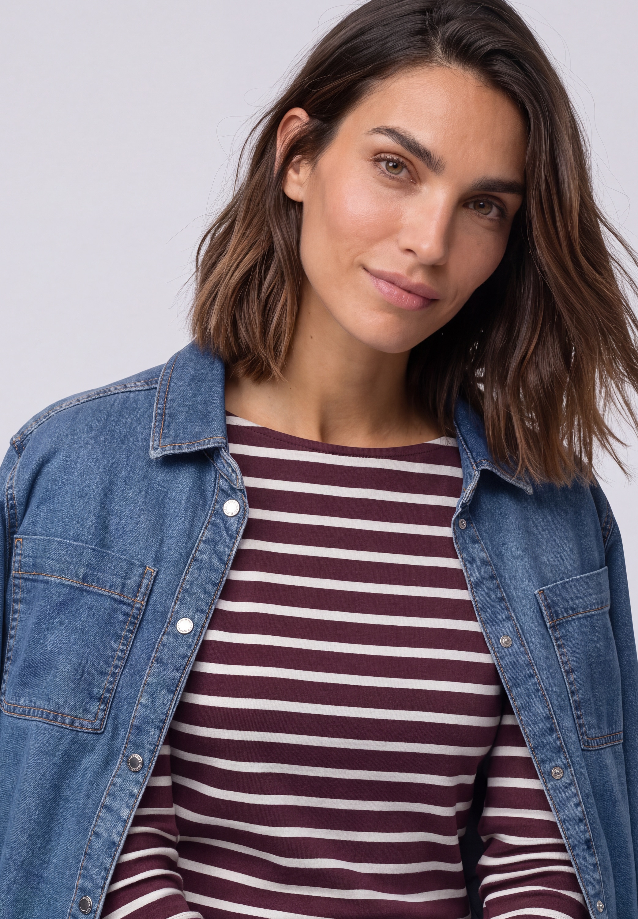STREET ONE 3/4-Arm-Shirt mit Boat Neck und Streifen