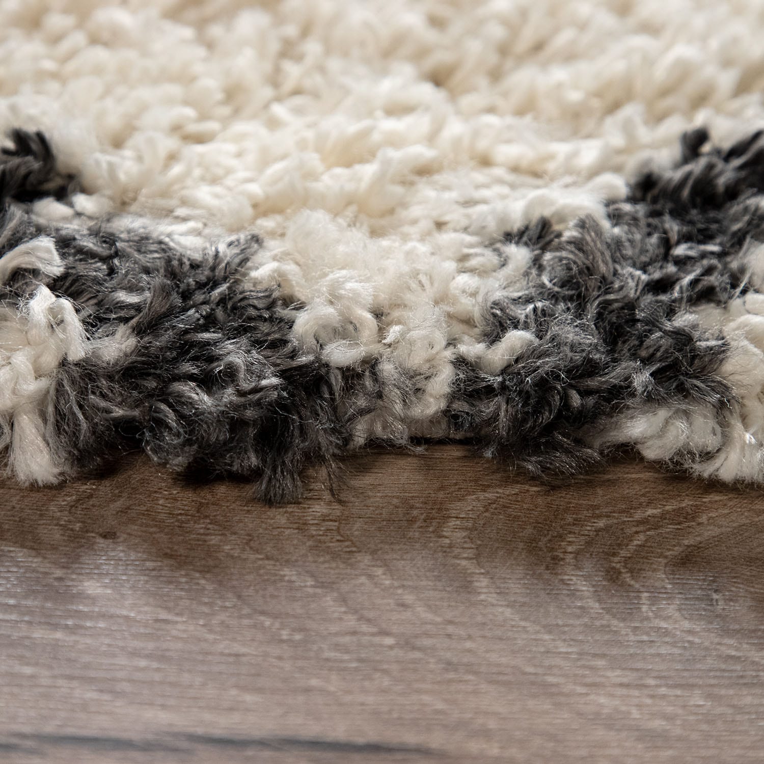 Paco Home Hochflor-Teppich »Kalmar 441«, rund, 40 mm Höhe, Scandi Design, Rauten Muster, weich & kuschelig